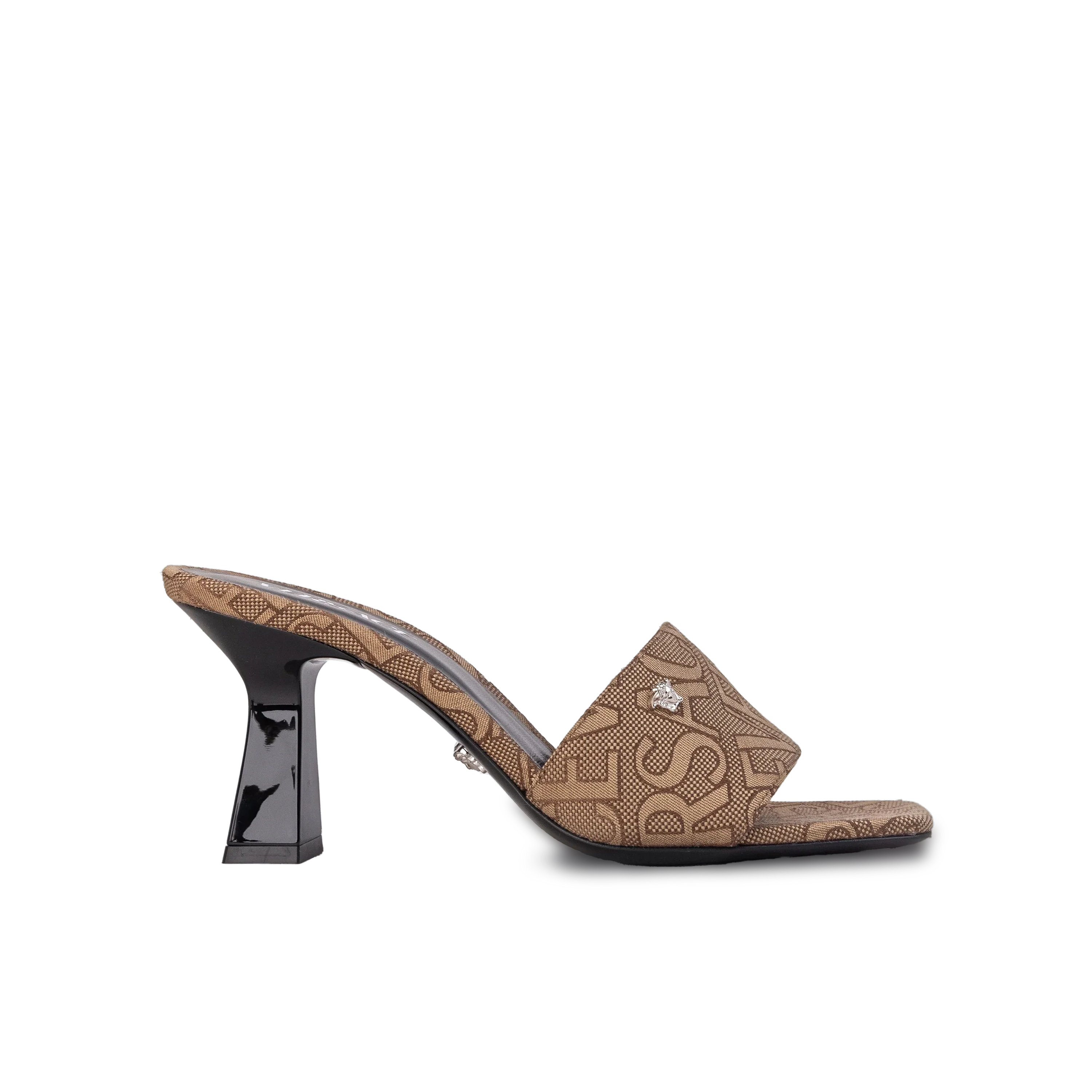 Sandalias de Tacón Beige Versace Monogram 80 mm