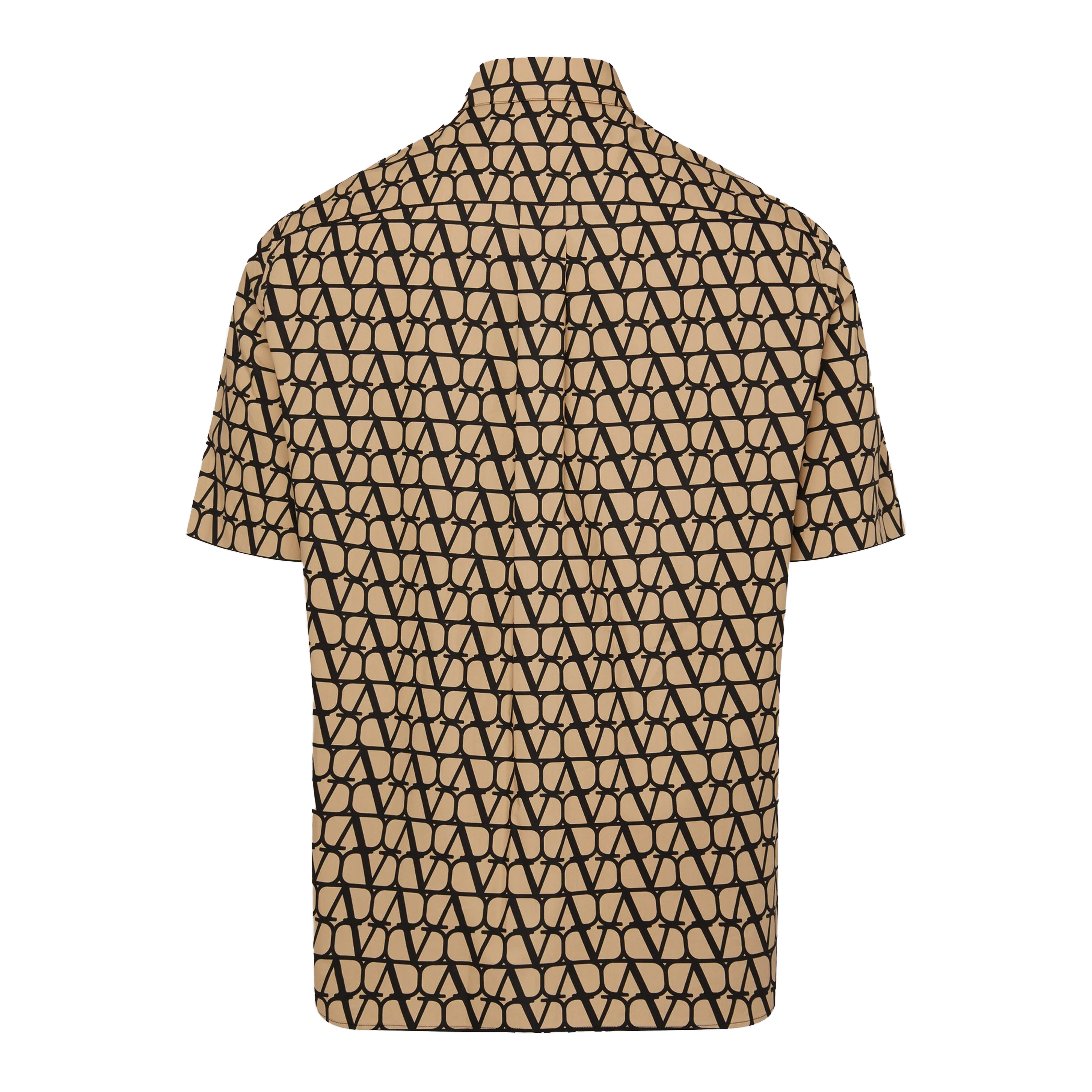 Camisa Beige Negro Valentino Vlogo Monogram