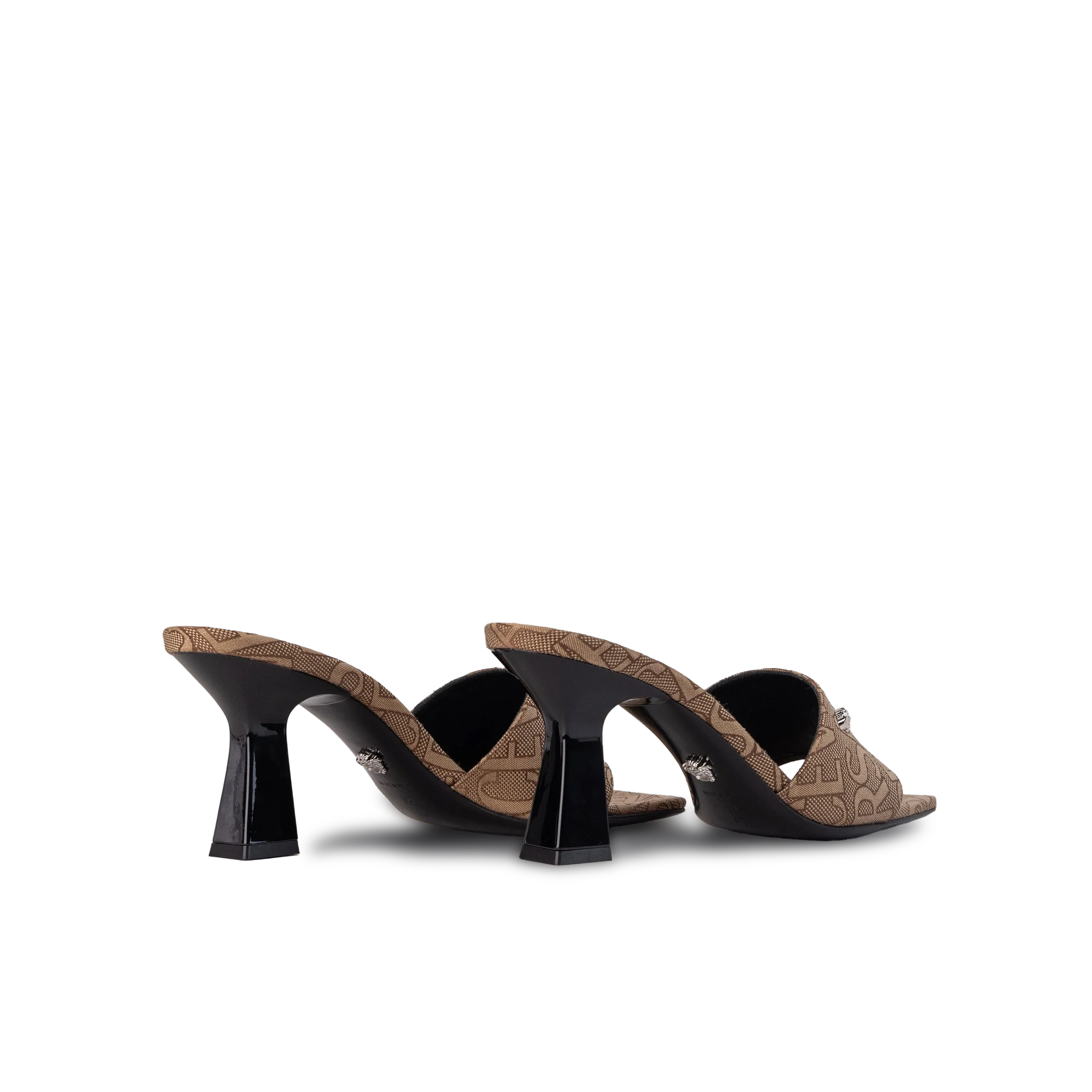 Sandalias de Tacón Beige Versace Monogram 80 mm