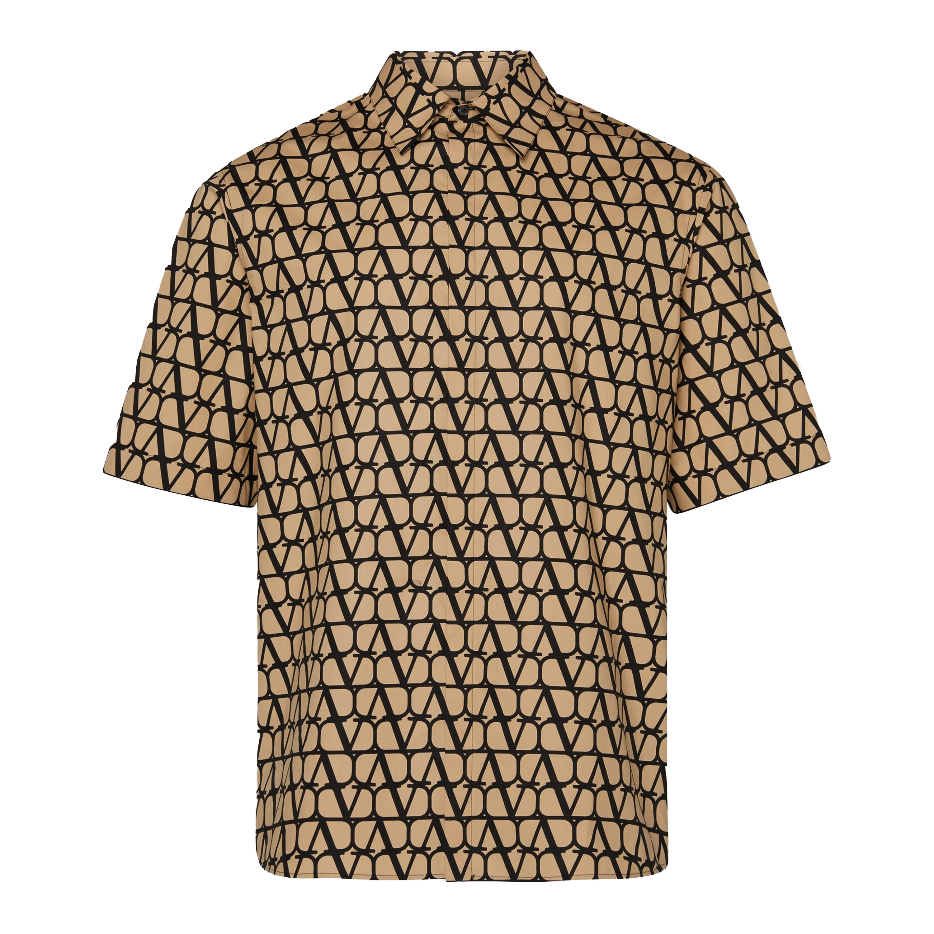 Camisa Beige Negro Valentino Vlogo Monogram