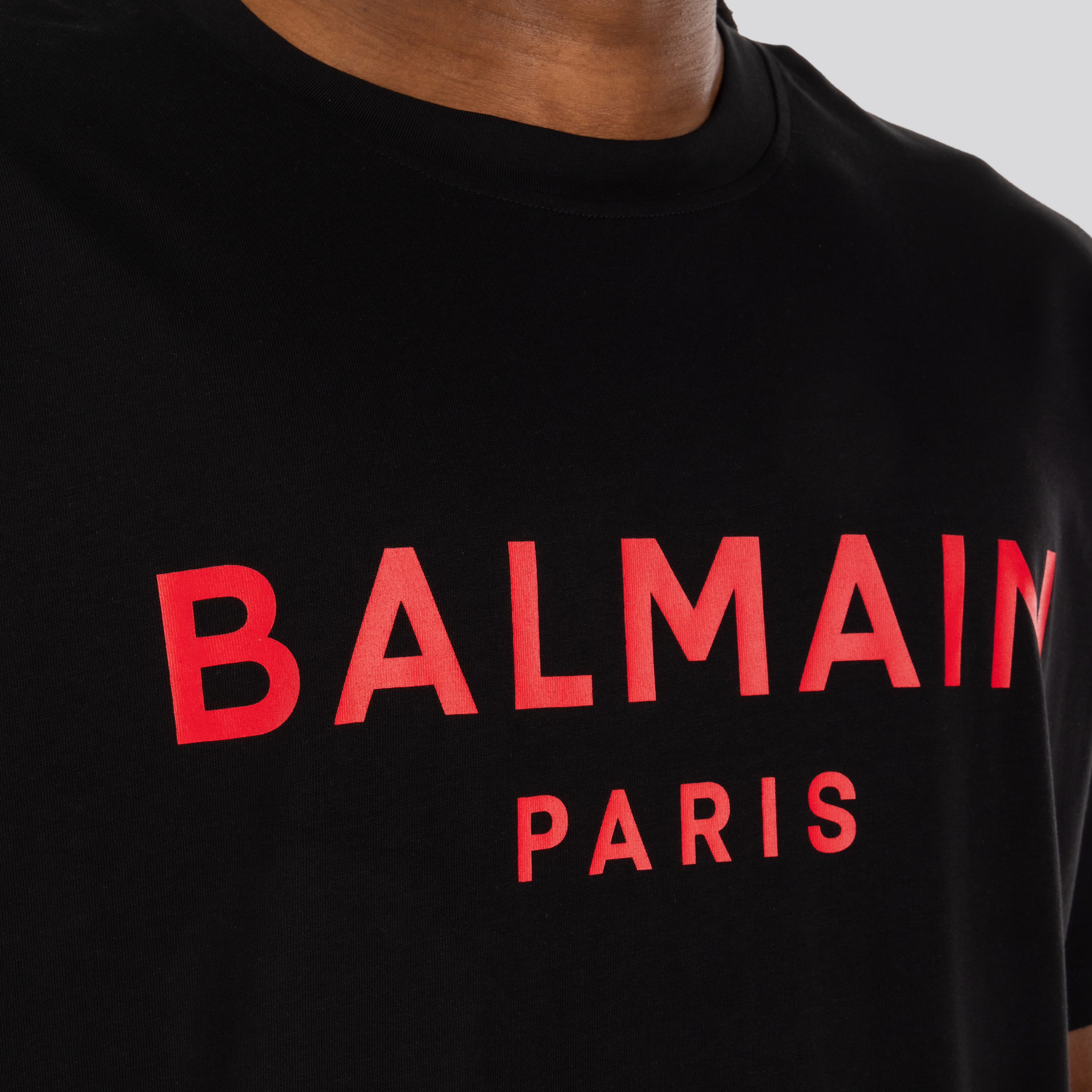 Camiseta Negra Balmain Paris Logo