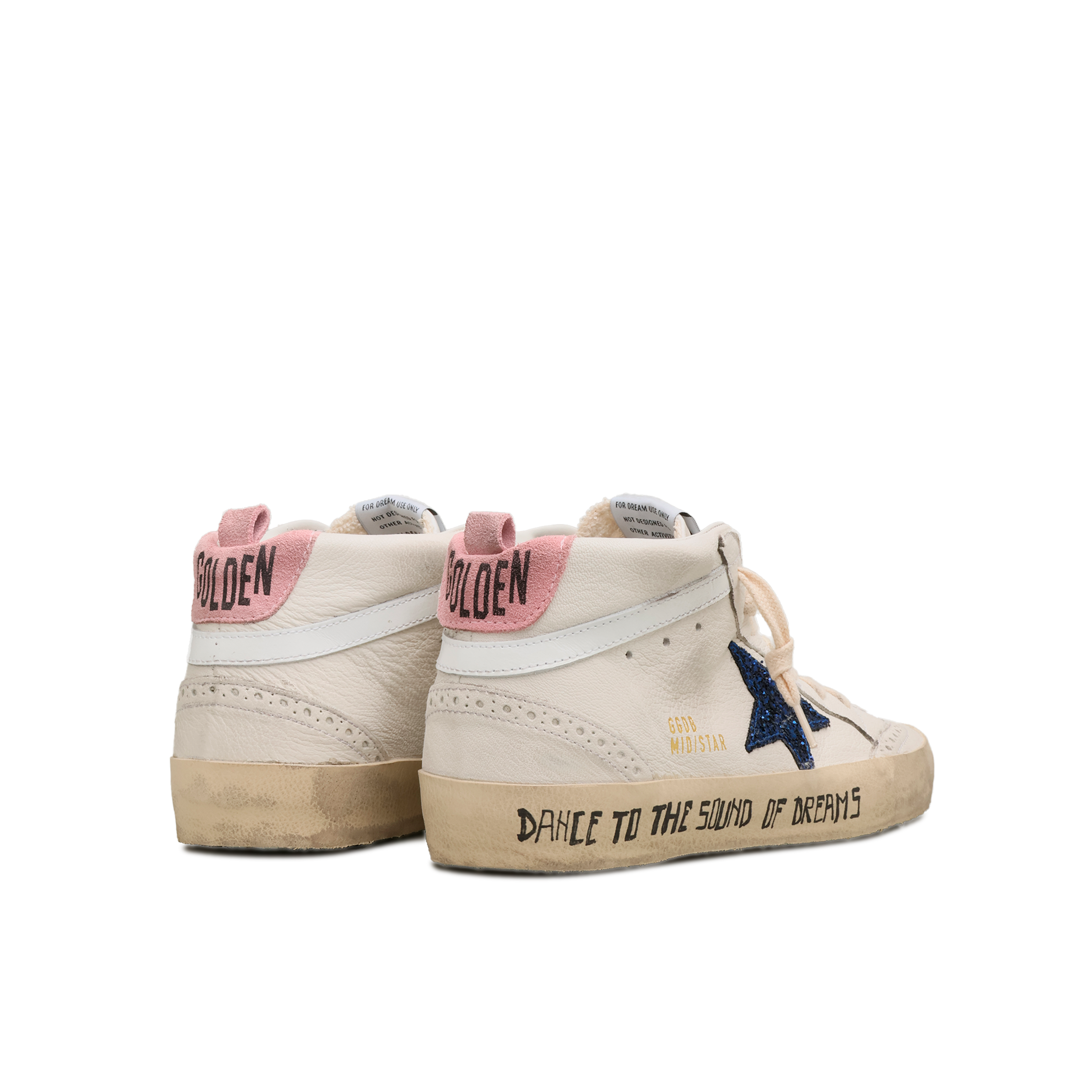 Sneakers Blancos GoldAzul en Goose Mid Glitter Star