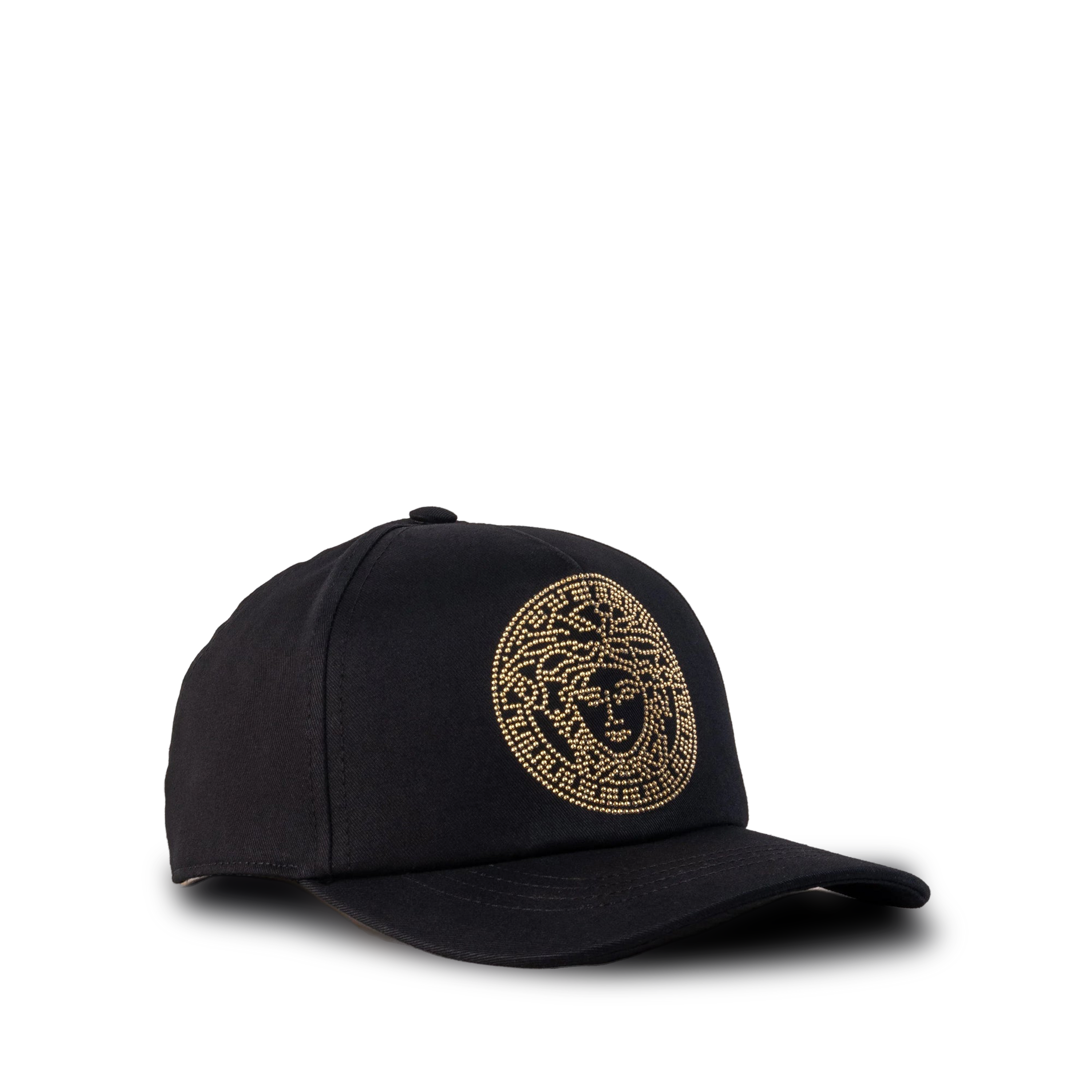 Gorra Negra Versace Rhinestones Medusa