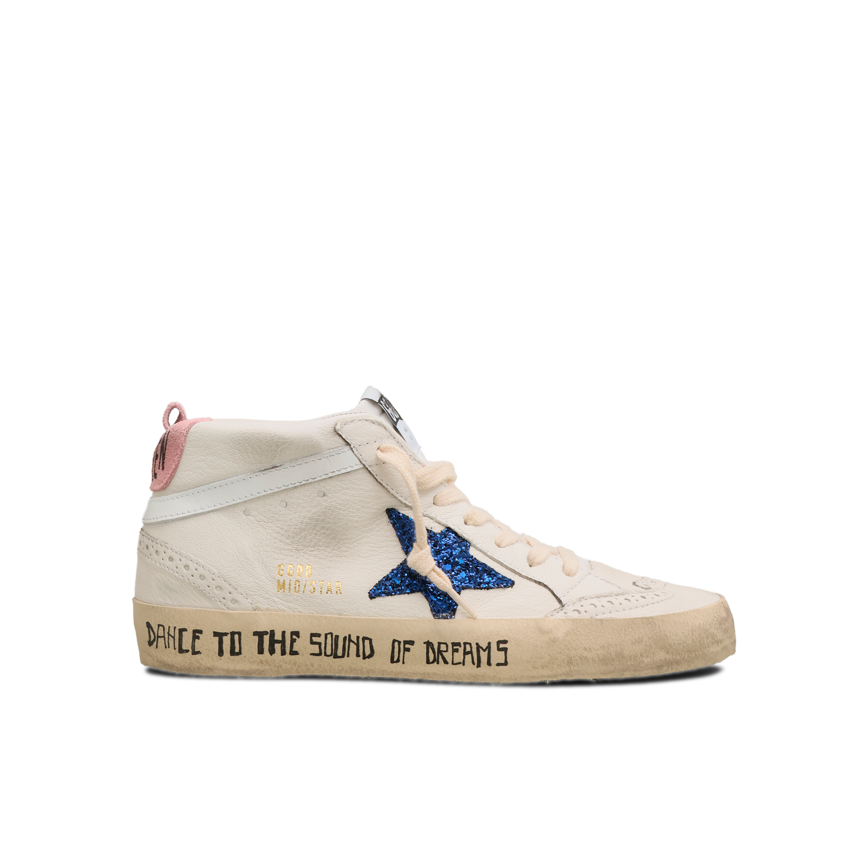 Sneakers Blancos GoldAzul en Goose Mid Glitter Star