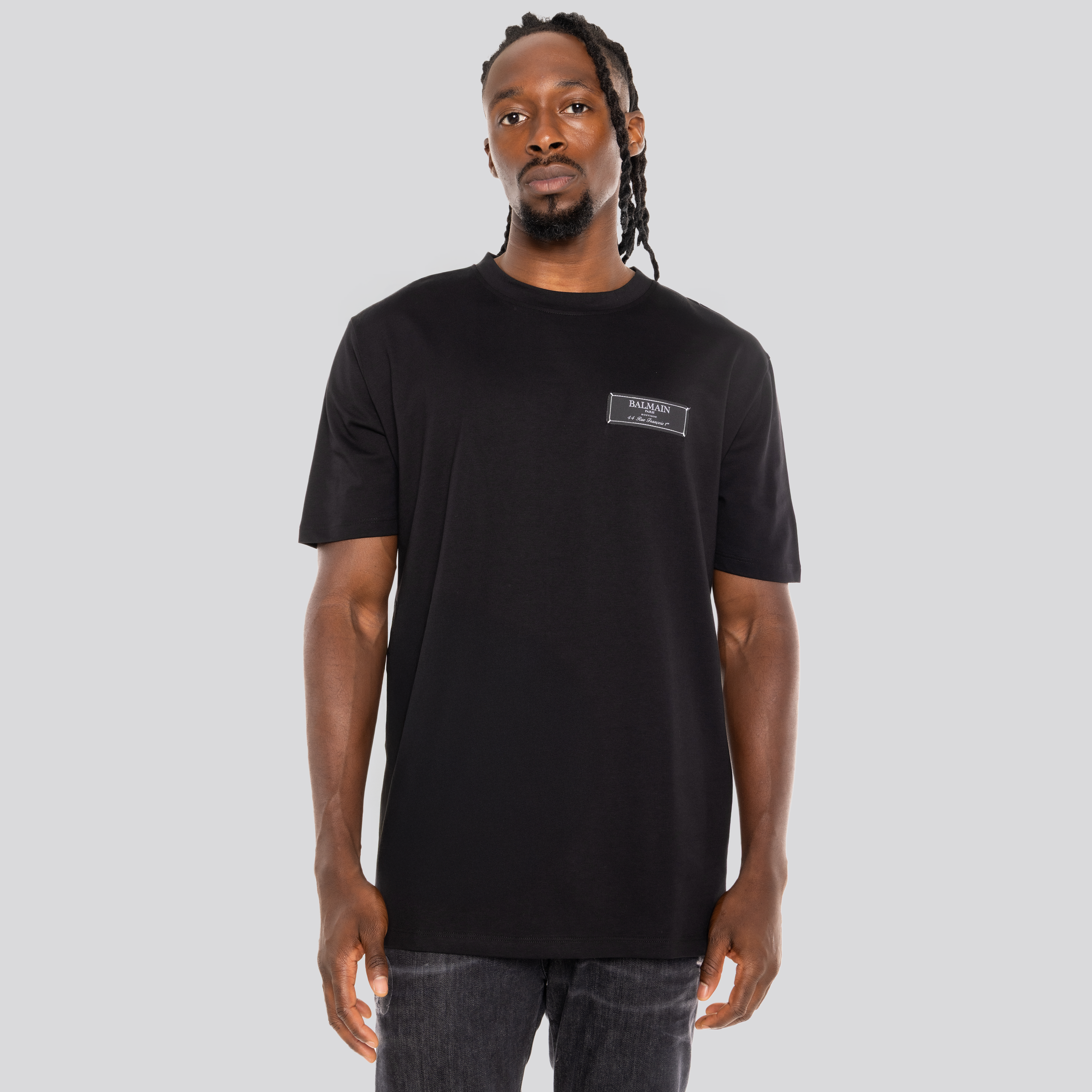 Camiseta Negra Balmain Label