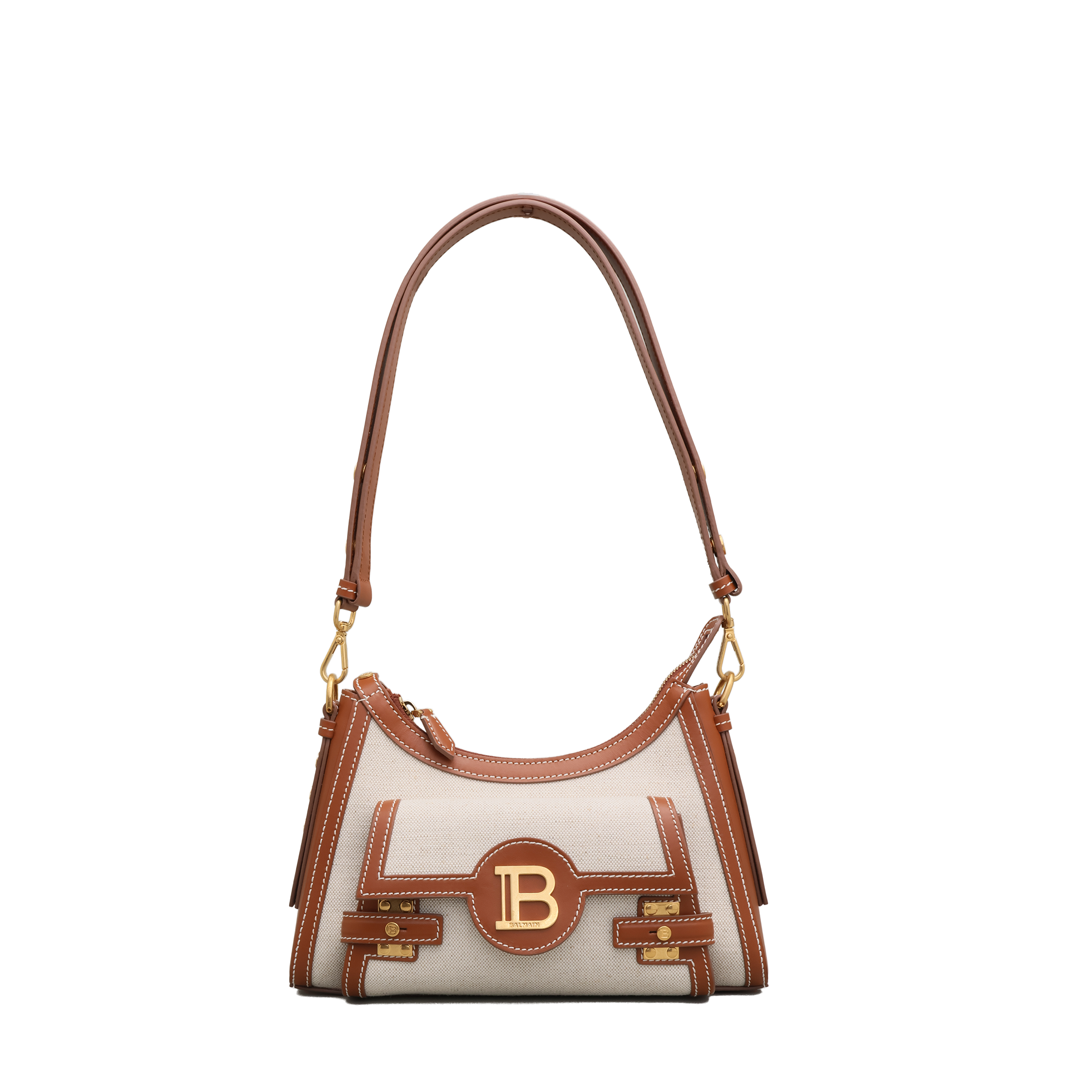 Cartera Beige Balmain B-Buzz Hobo-Canvas