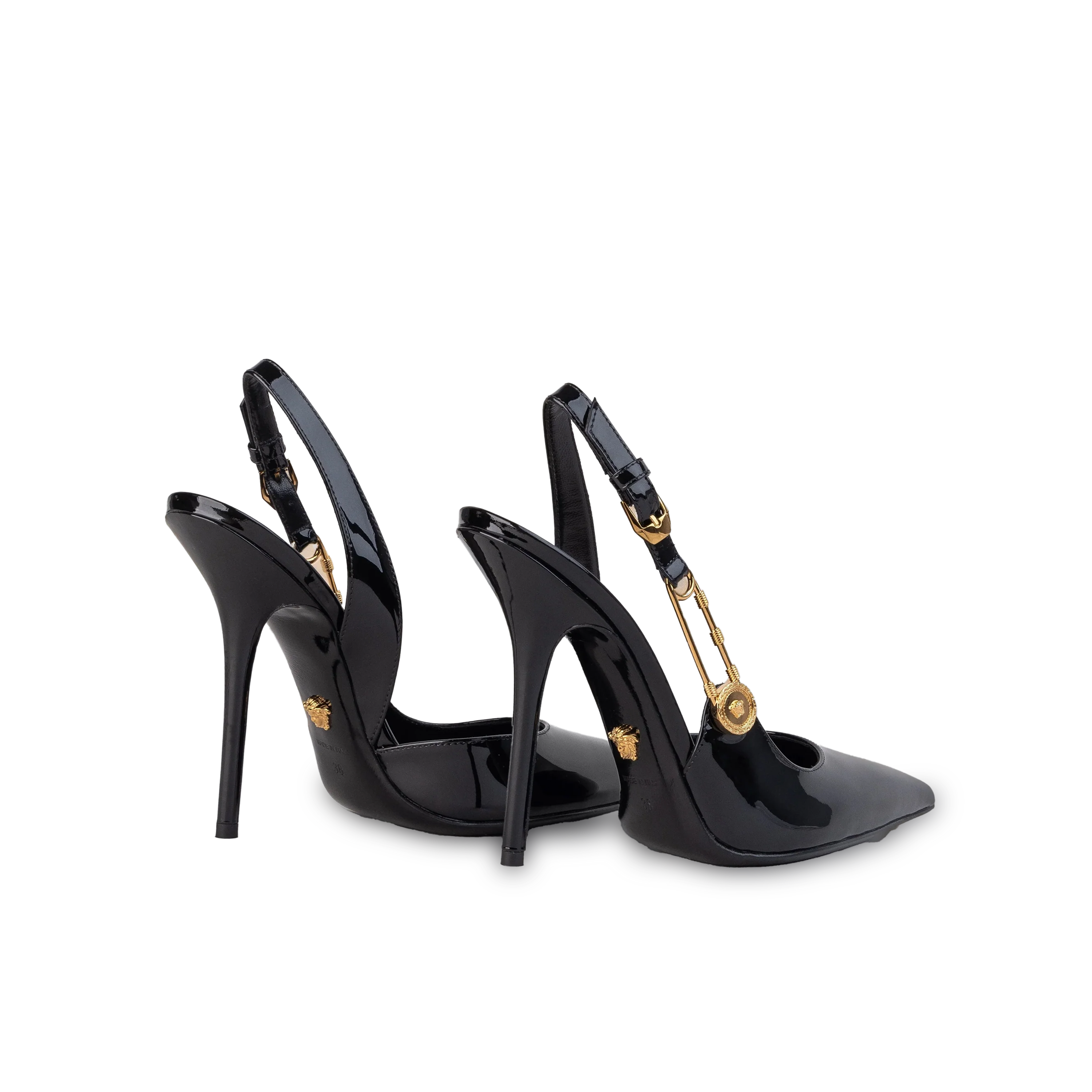 Tacones Negros Versace Safety Pin 110 mm