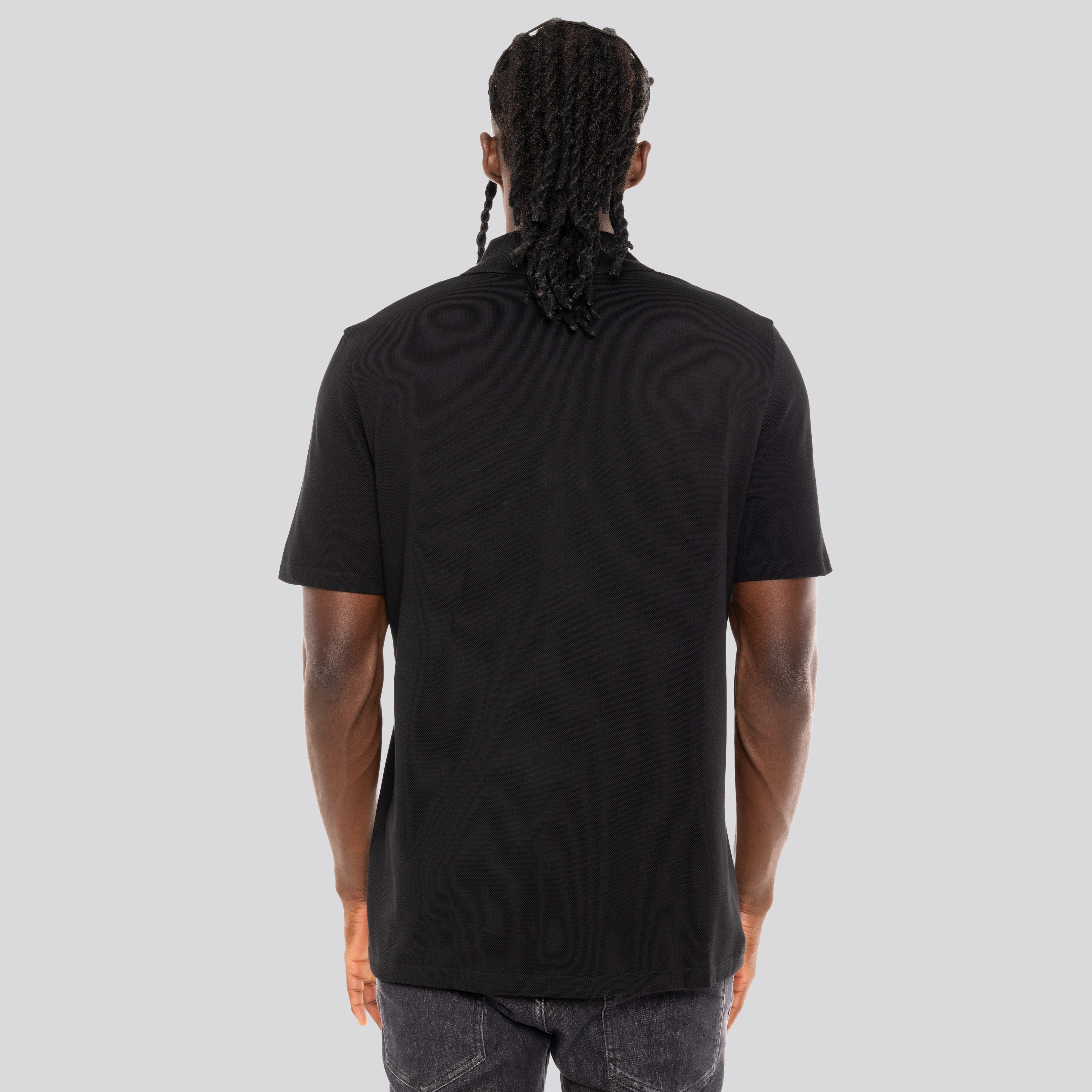 Camiseta Tipo Polo Negra Balmain Zipped