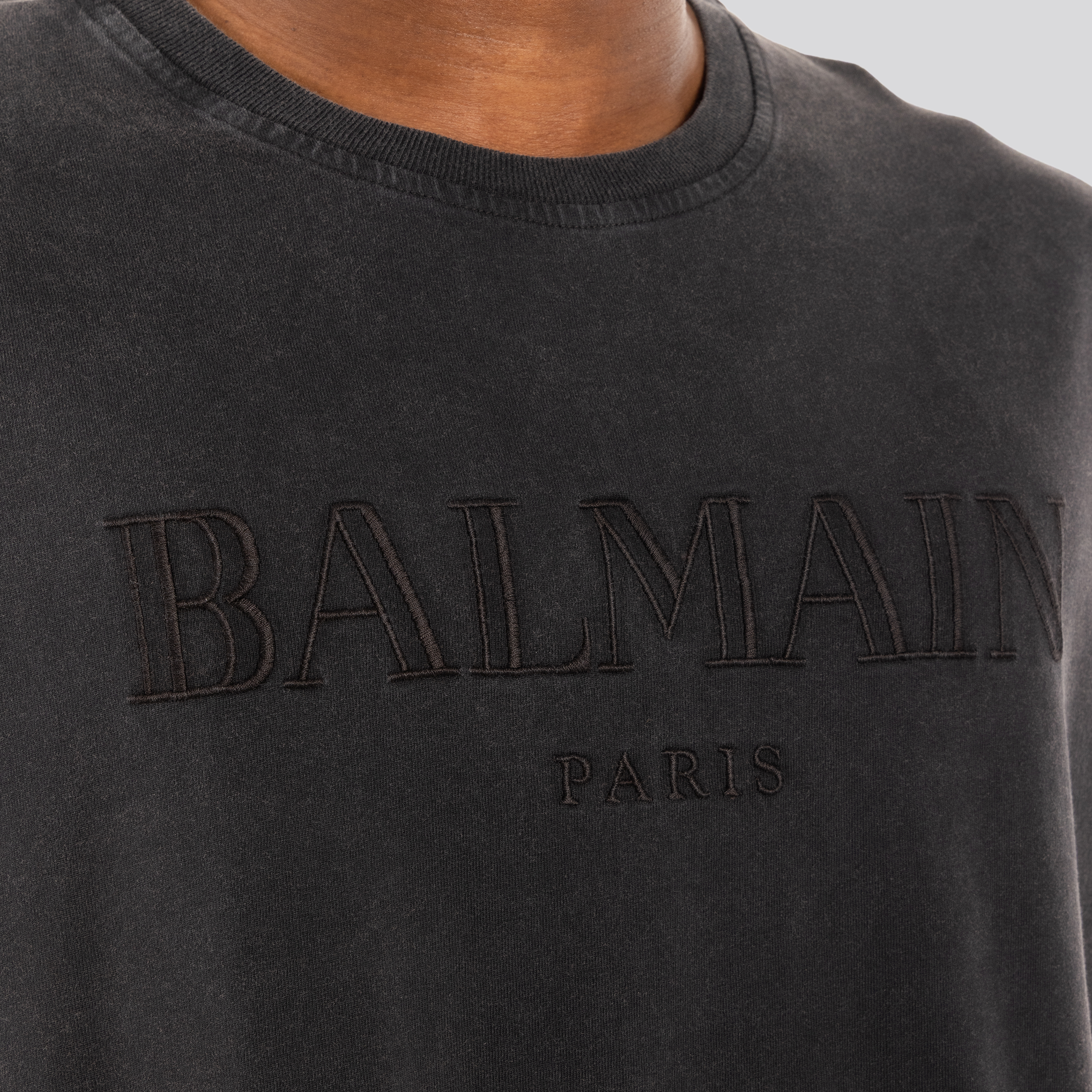 Camiseta Negra Balmain Paris Logo
