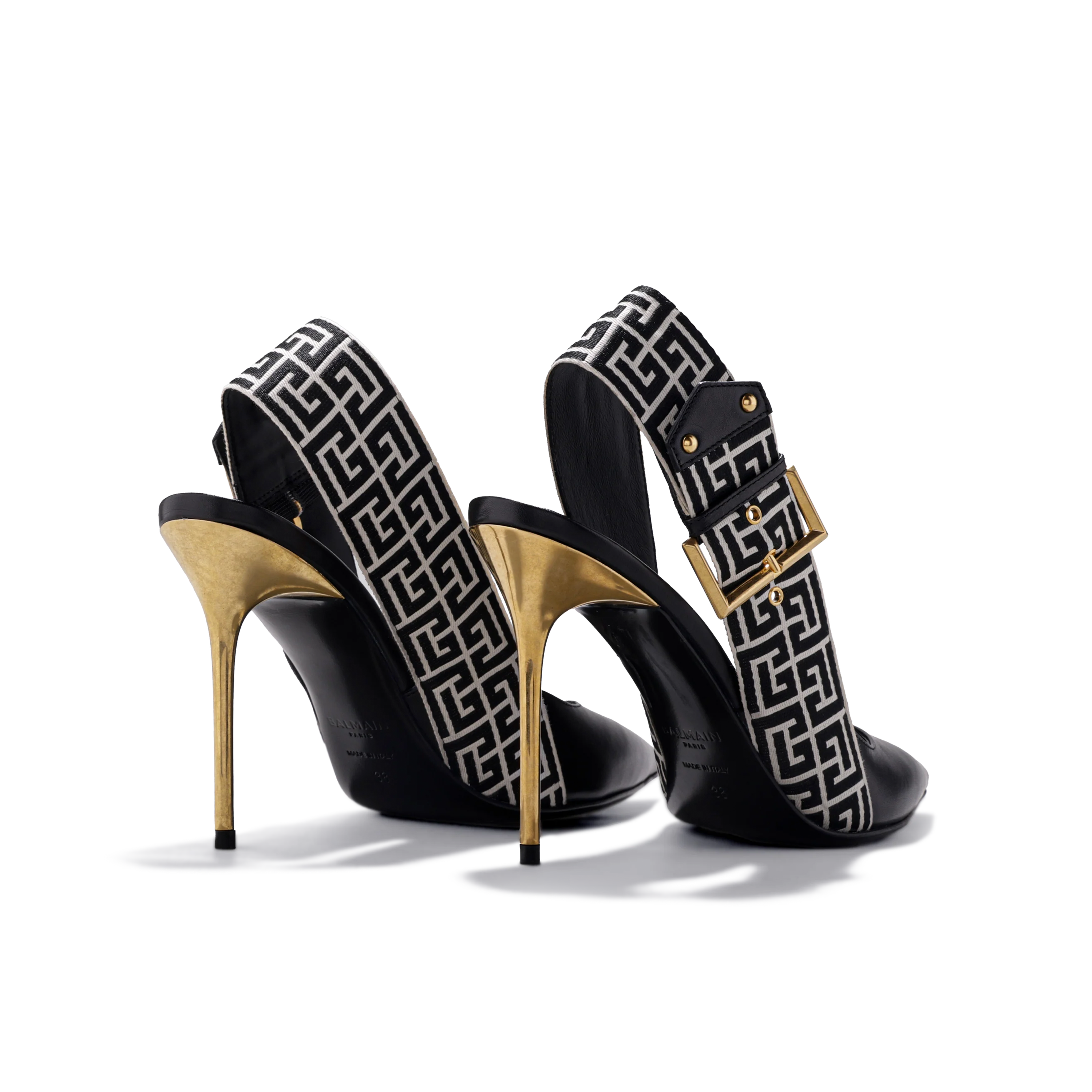 Tacon Negro Balmain Ruby-Calfskin Monogram