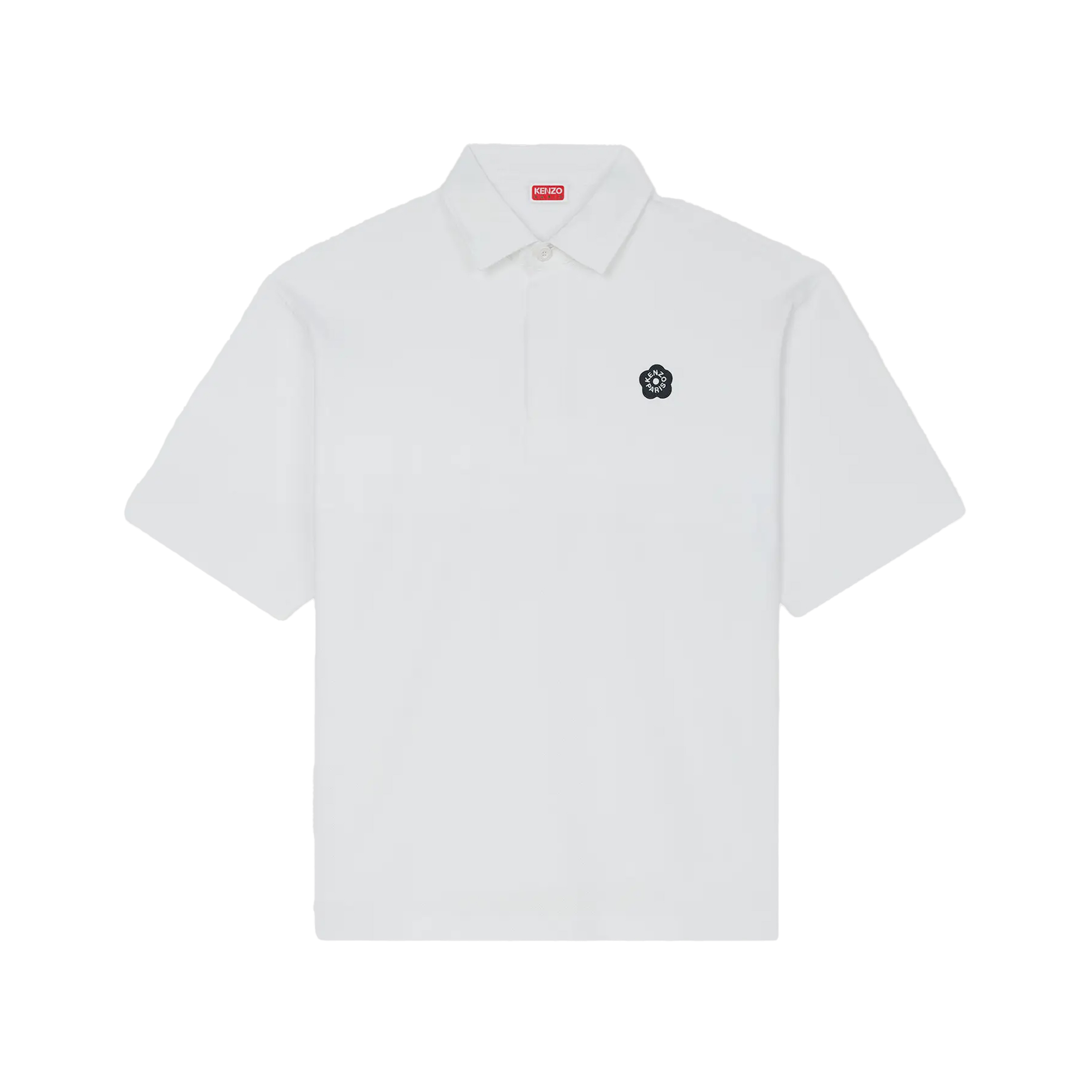 Camiseta Tipo Polo Blanca Kenzo Flower