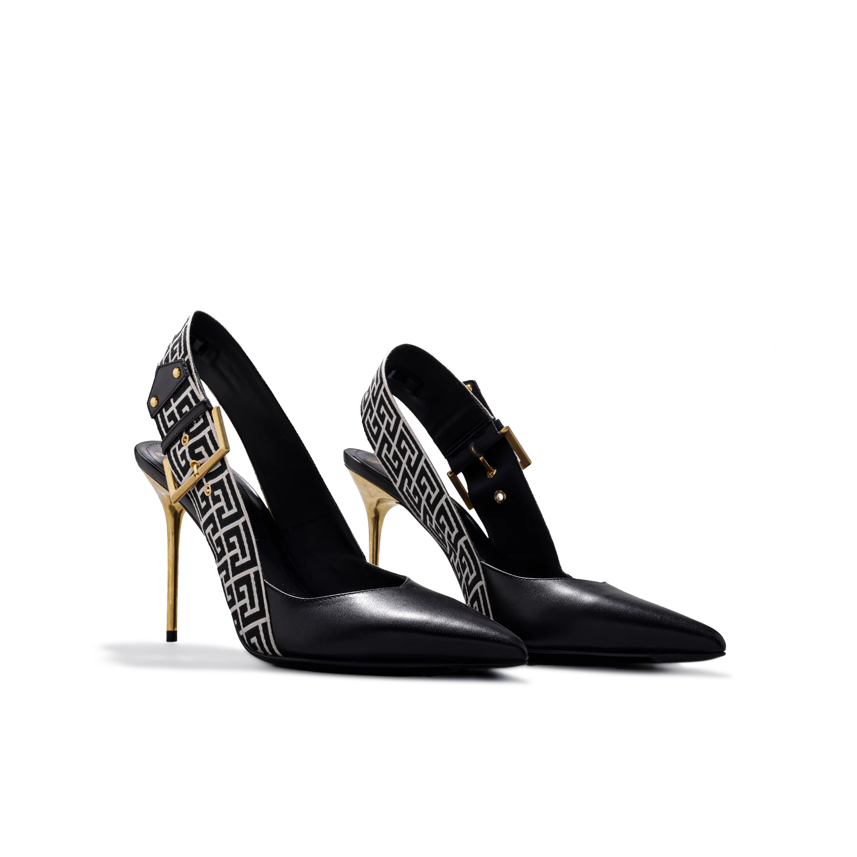 Tacon Negro Balmain Ruby-Calfskin Monogram