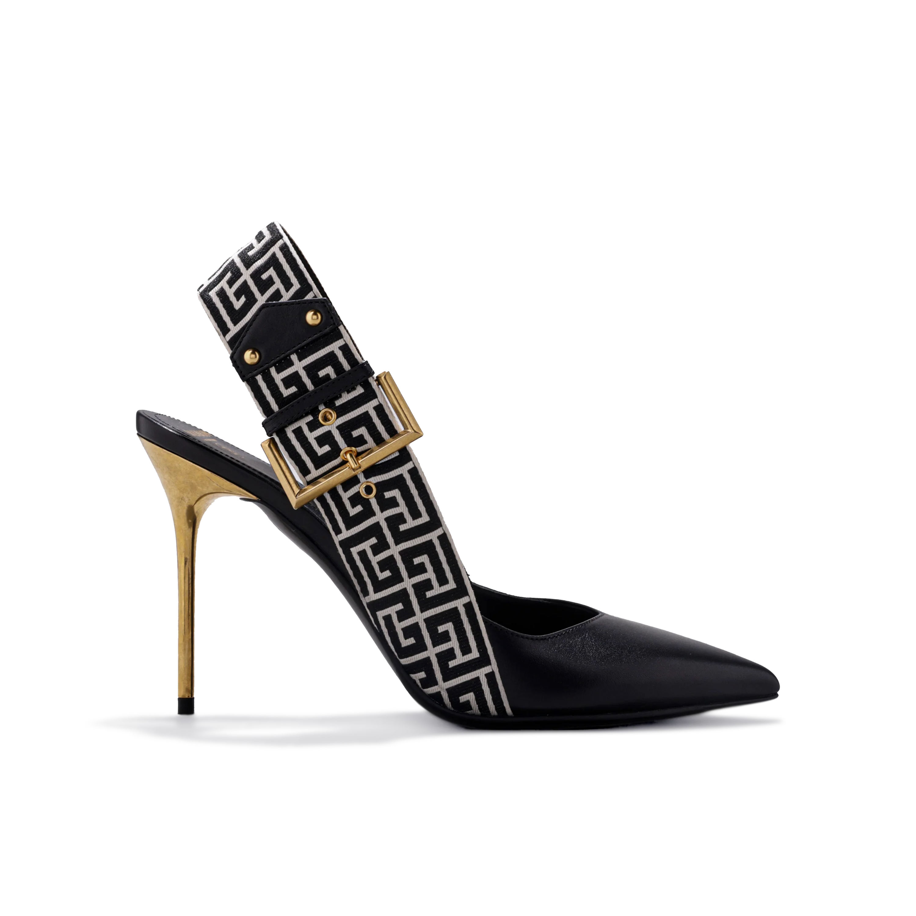 Tacon Negro Balmain Ruby-Calfskin Monogram