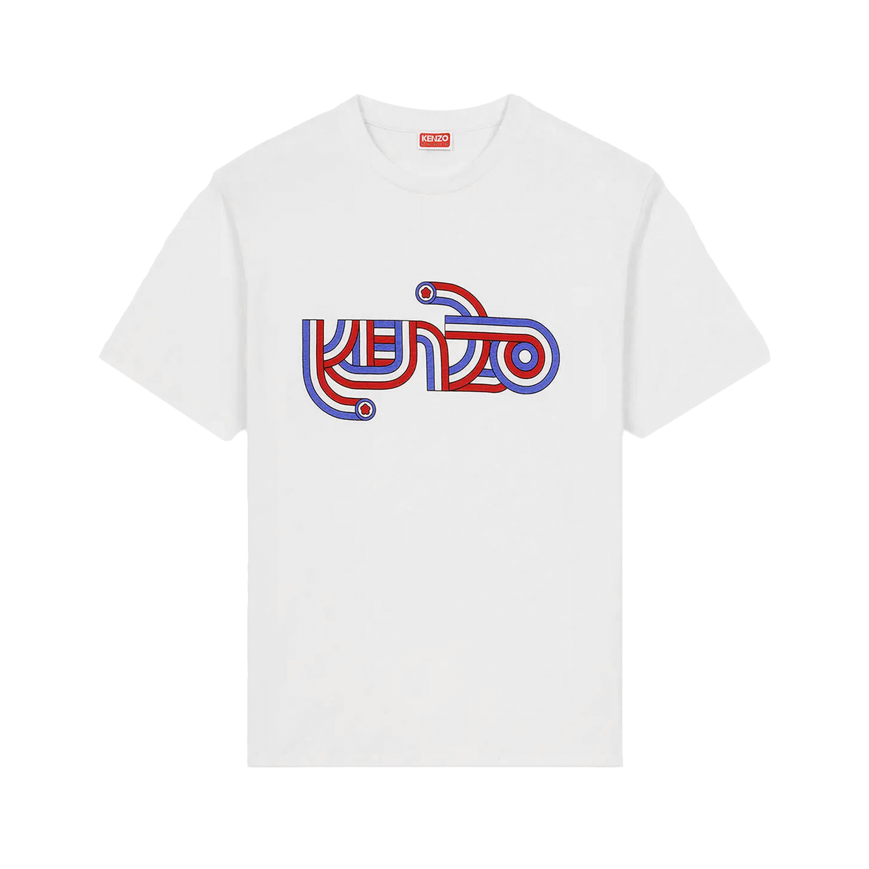 Camiseta Blanca Kenzo Logo Multicolor