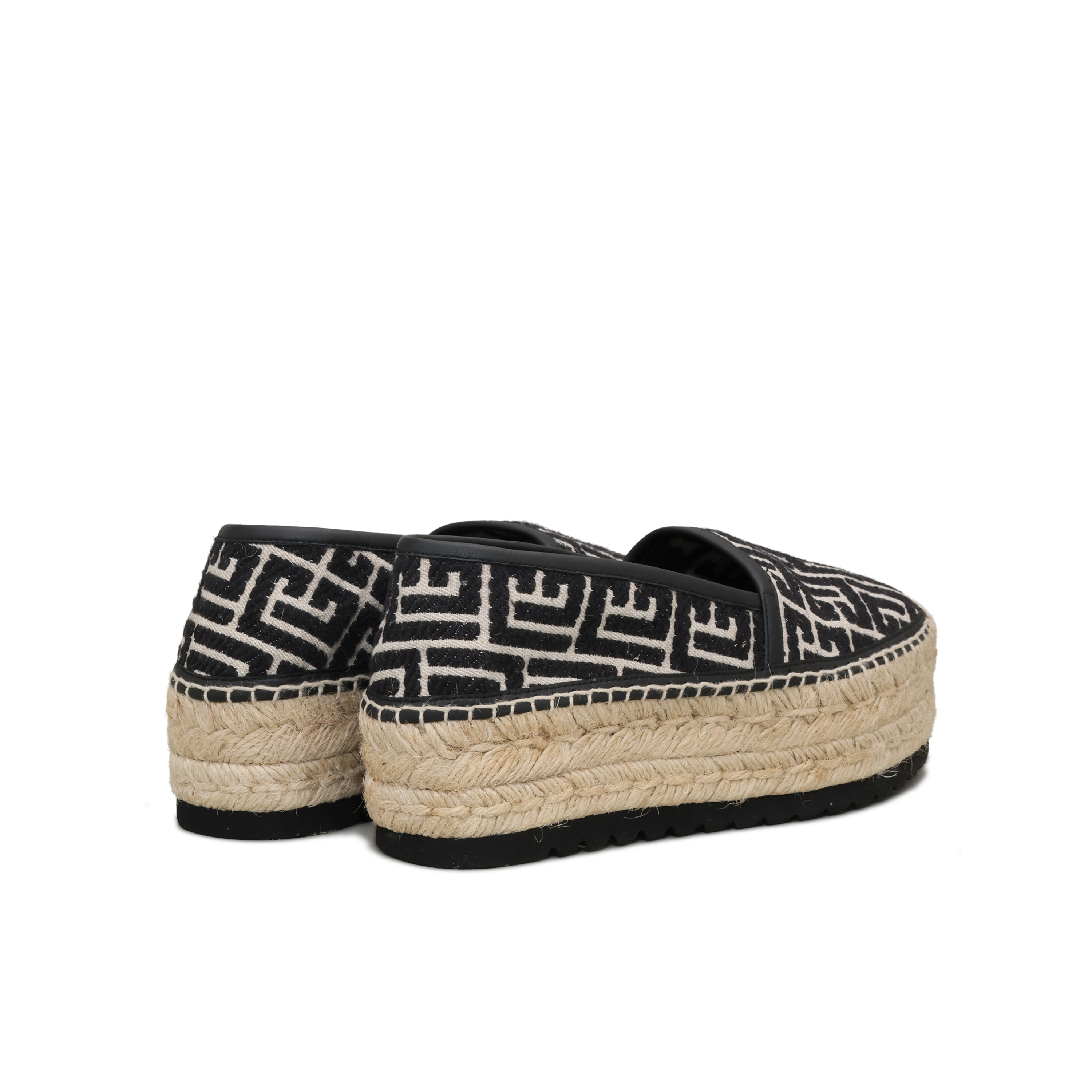 Espadrille Negro Balmain Alex-Monogram