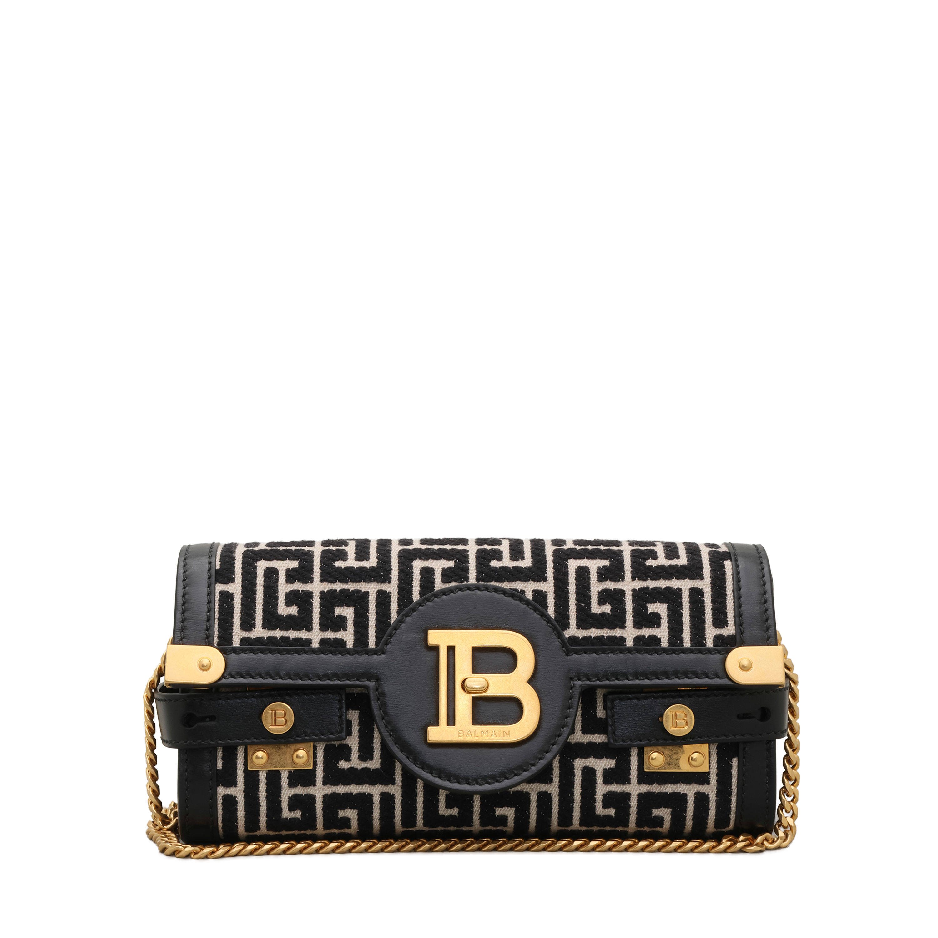 Cartera Negra Balmain B-Buzz Pouch 23 Monogram