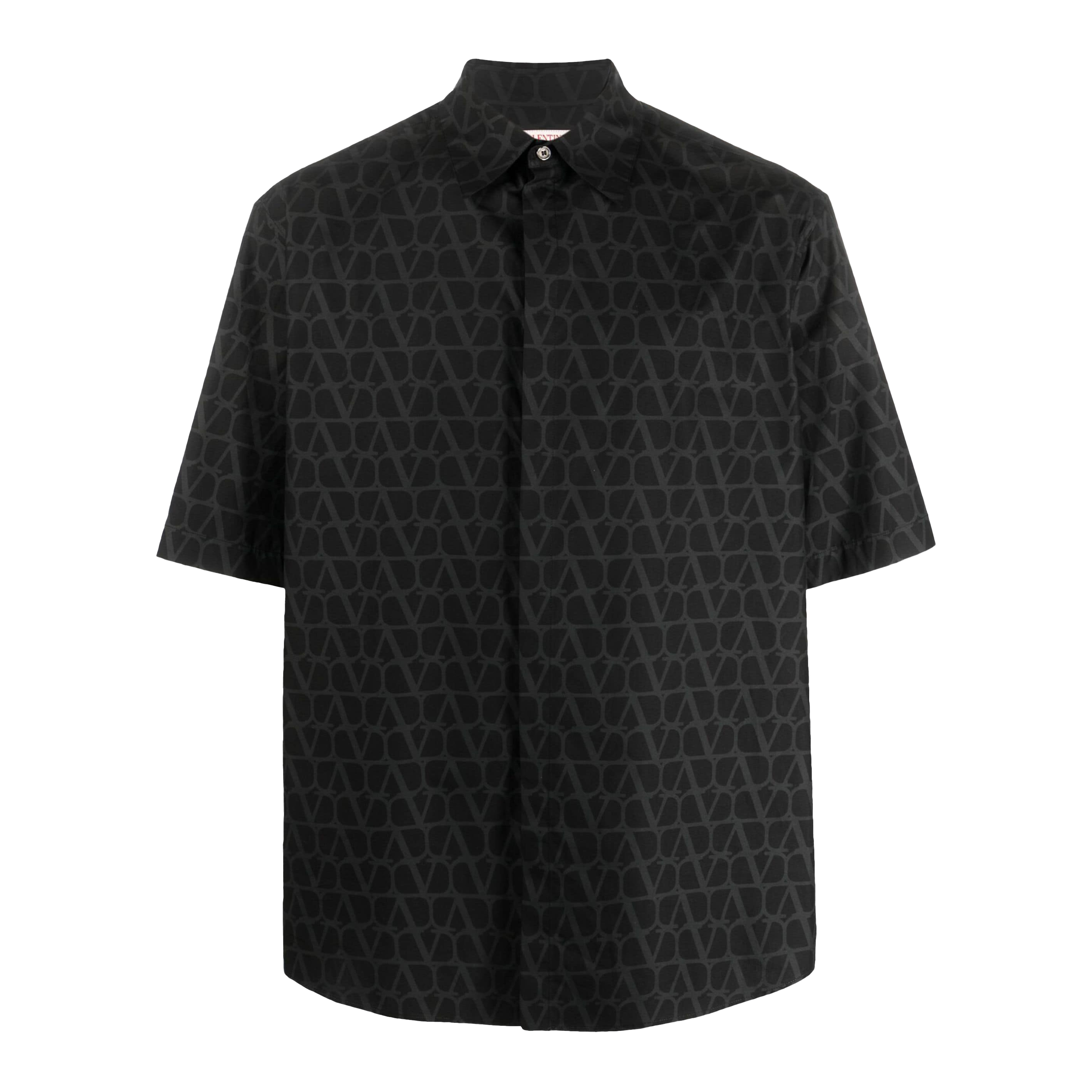 Camisa Negra Gris Valentino Vlogo Monogram