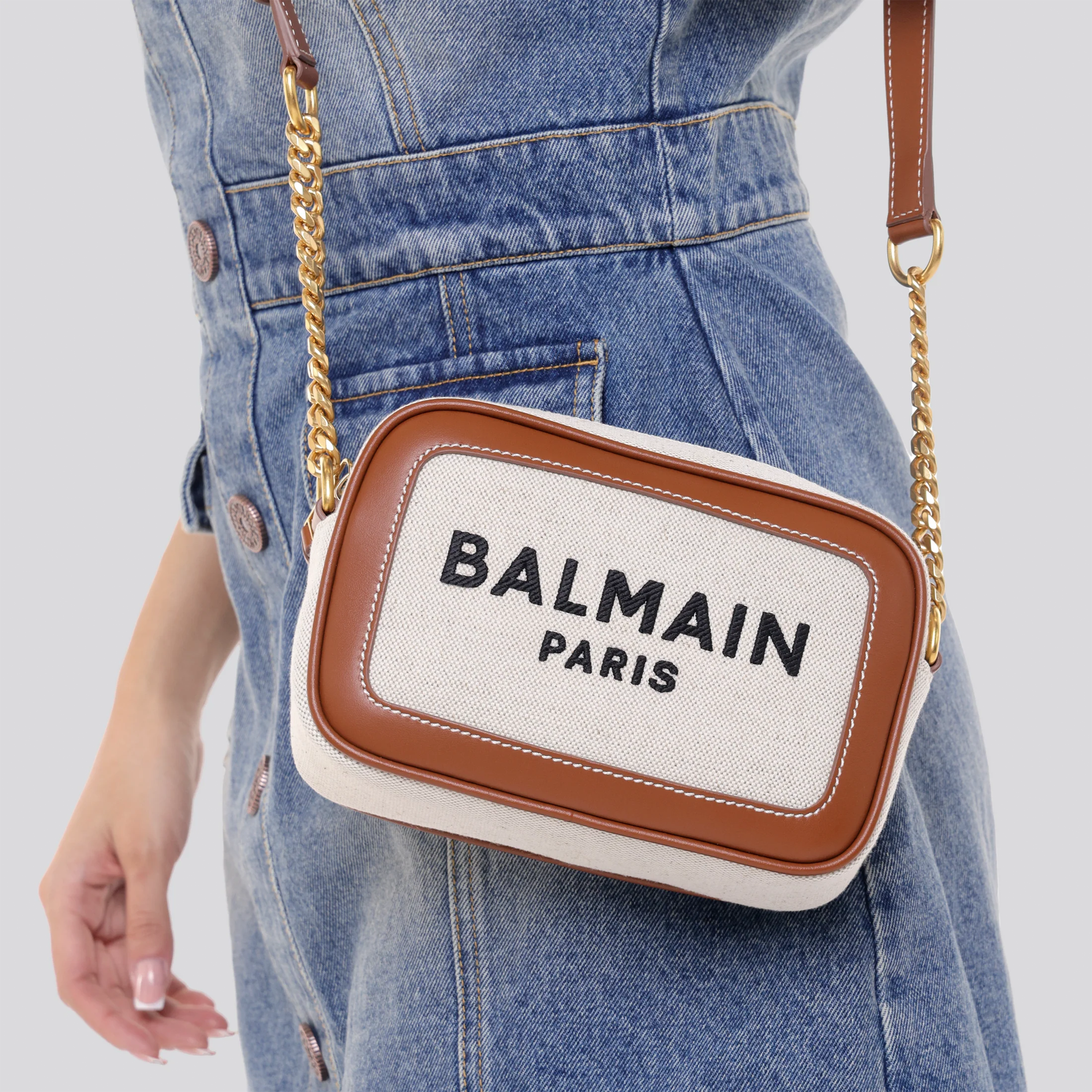 Cartera Beige Balmain B-Army Camera