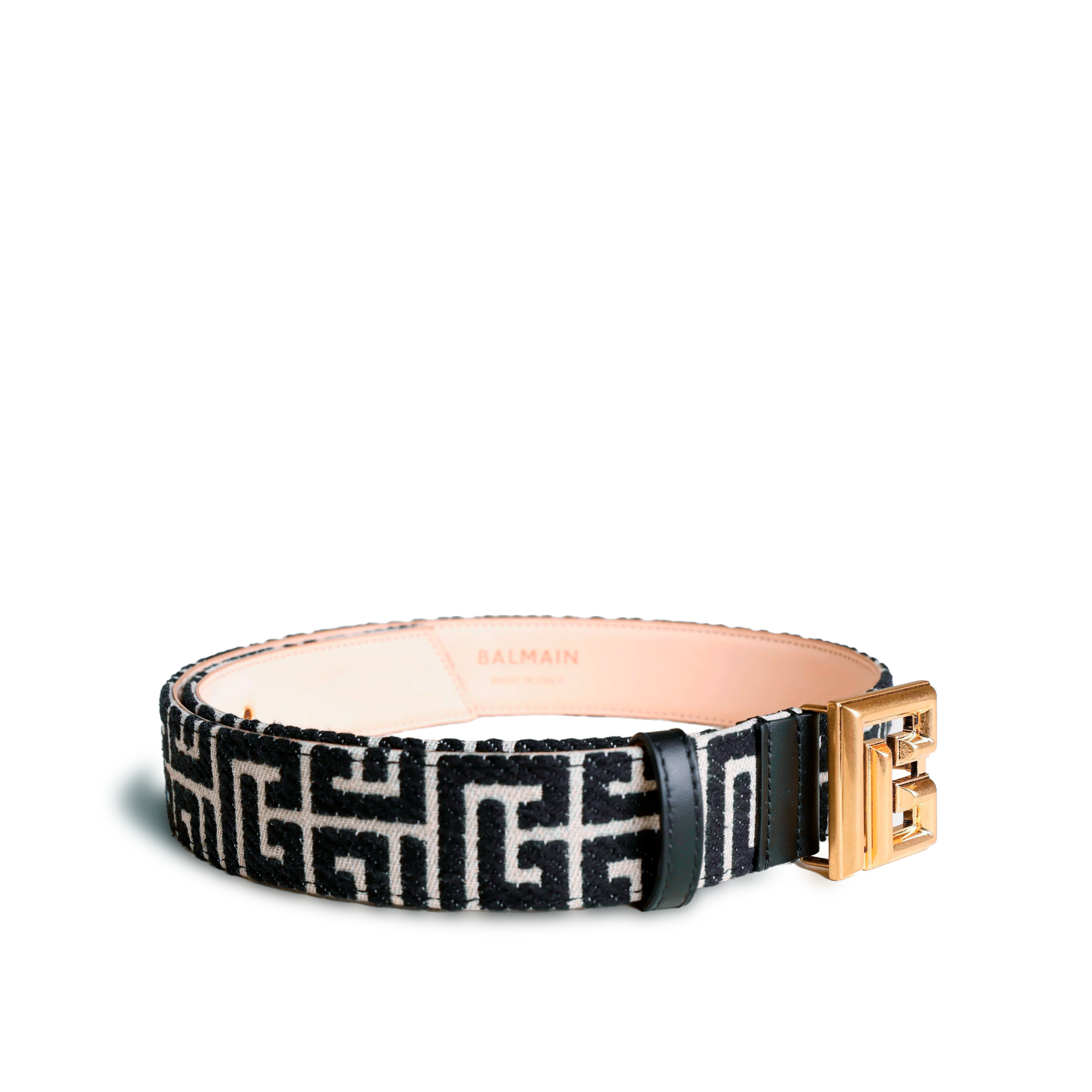 Cinturón Negro Balmain 3,5Cm Monogram