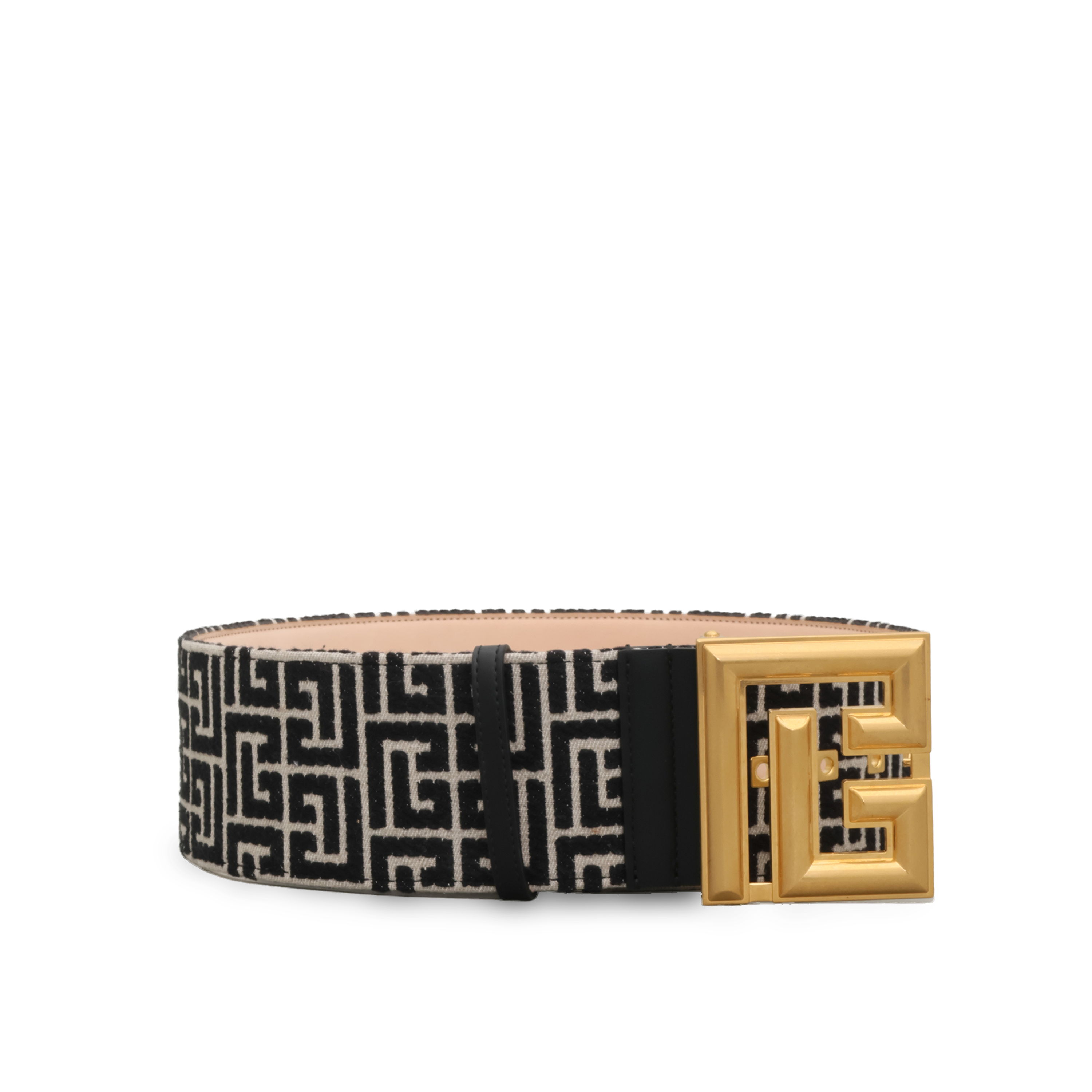 Cinturón Negro Balmain 7,5 Cm Monogram