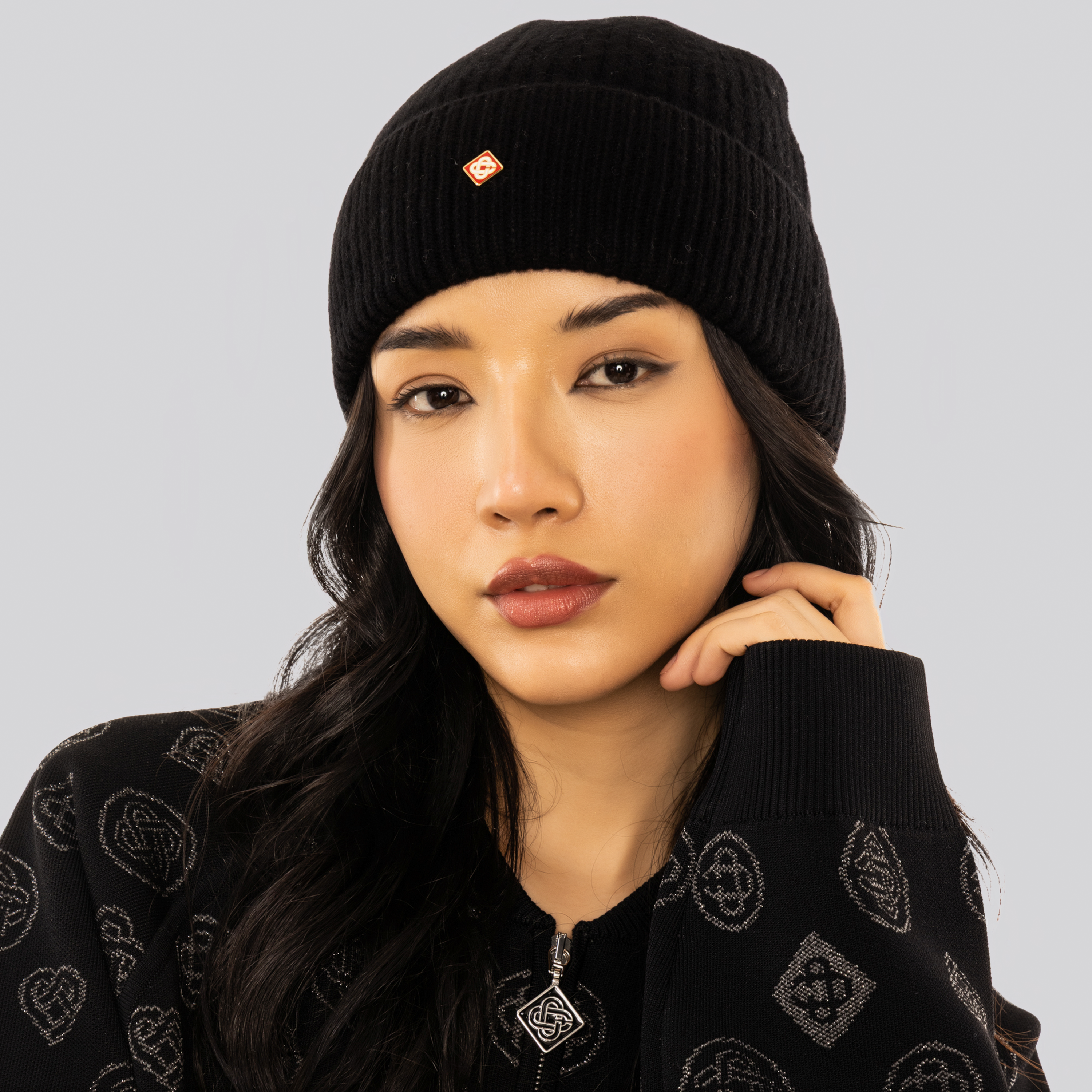 Gorro Negro Casablanca Half Cardigan
