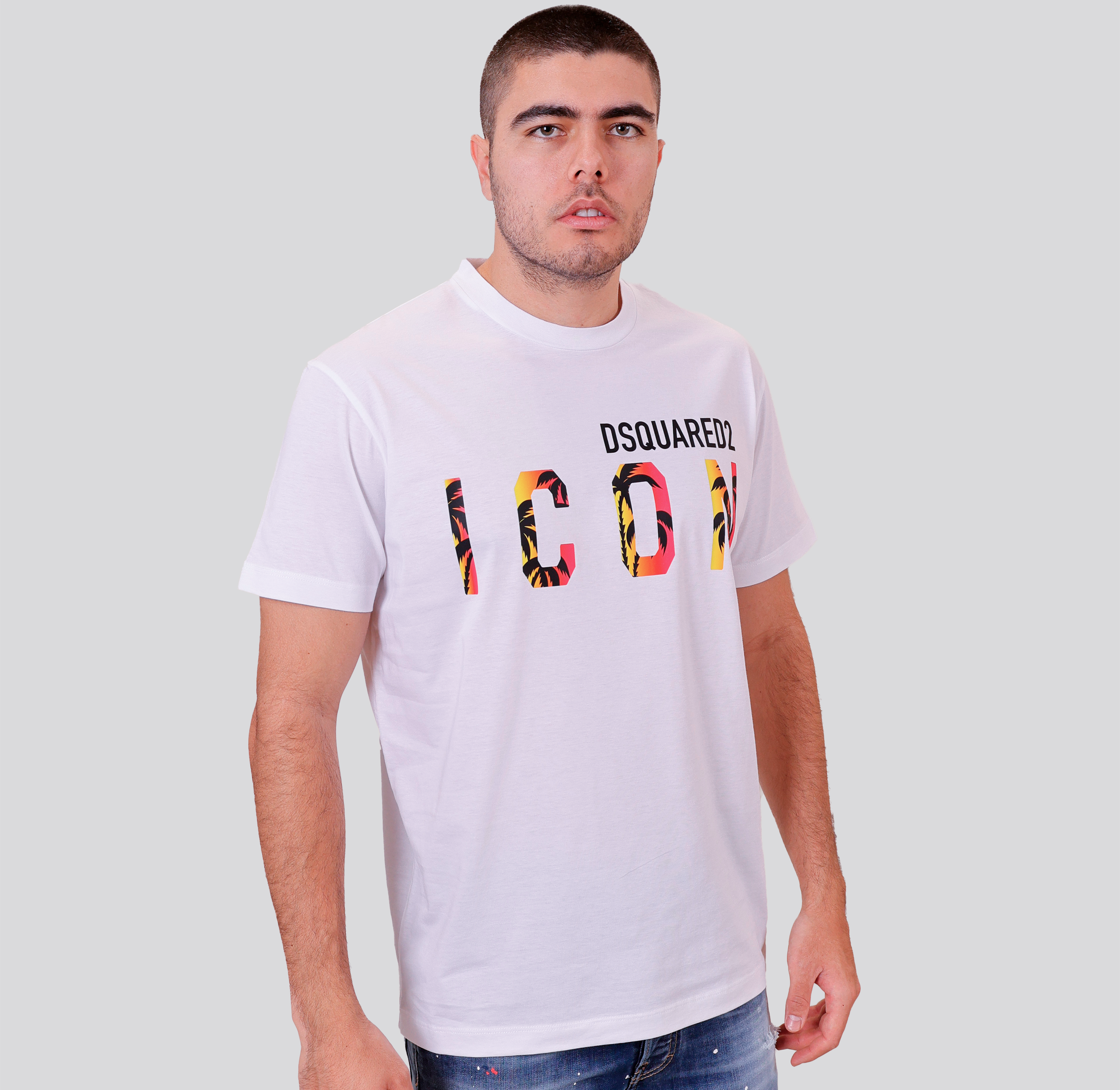 Camiseta Blanca Multicolor Dsquared2 Icon