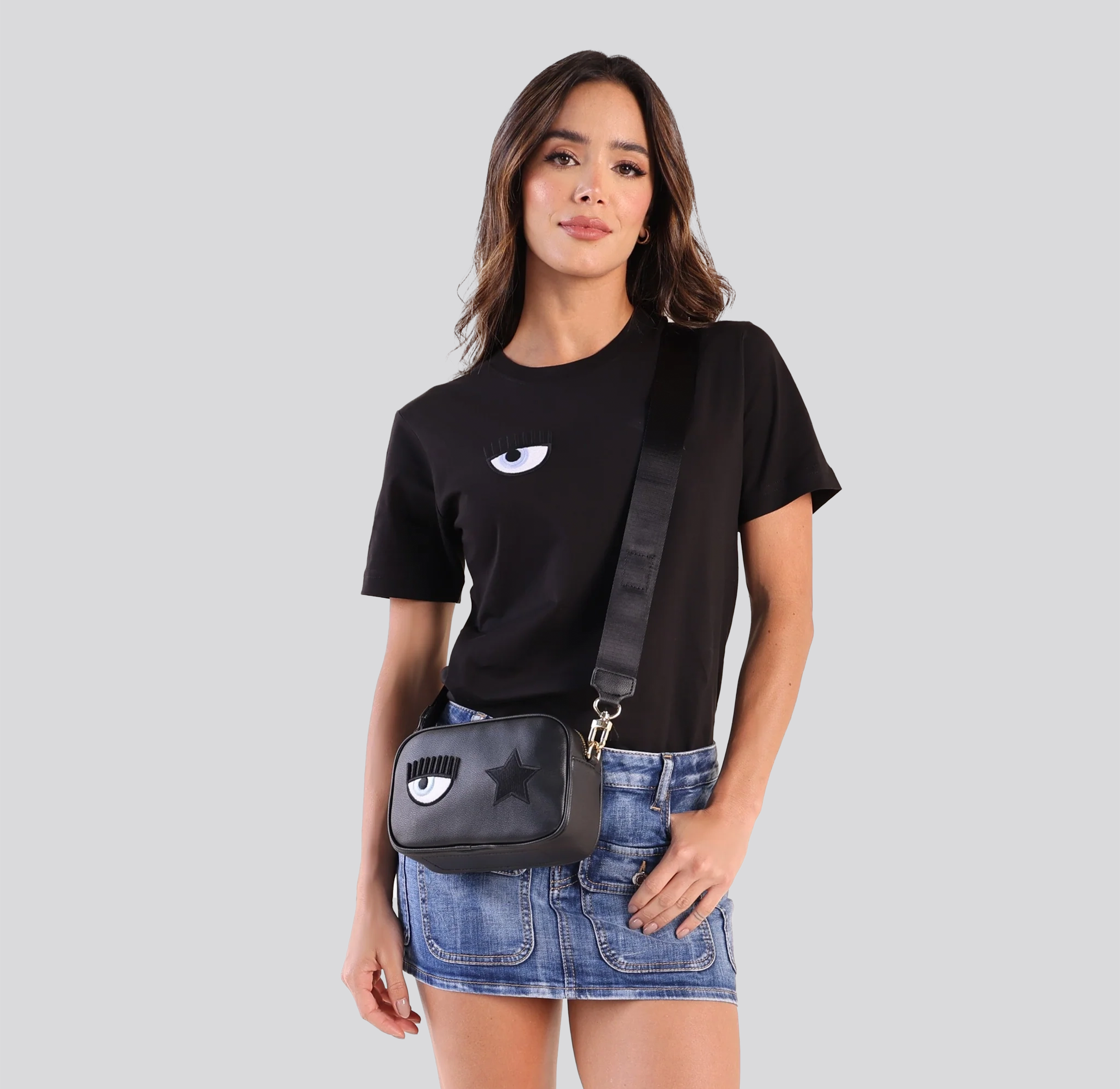 Bolso Negro Chiara Ferragni Eyelike Star