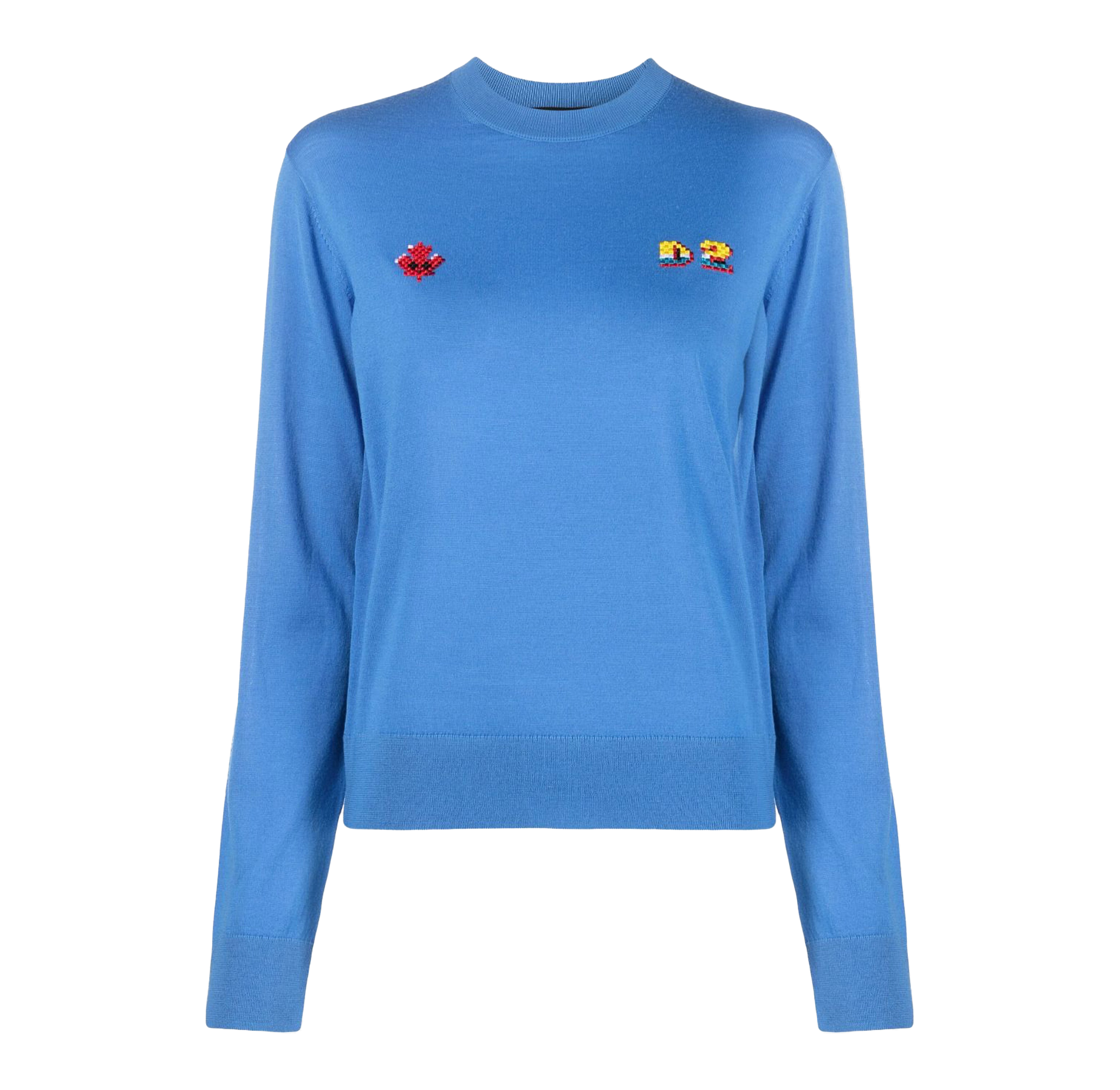 Suéter Azul Dsquared2 Knit Logo Embroidered