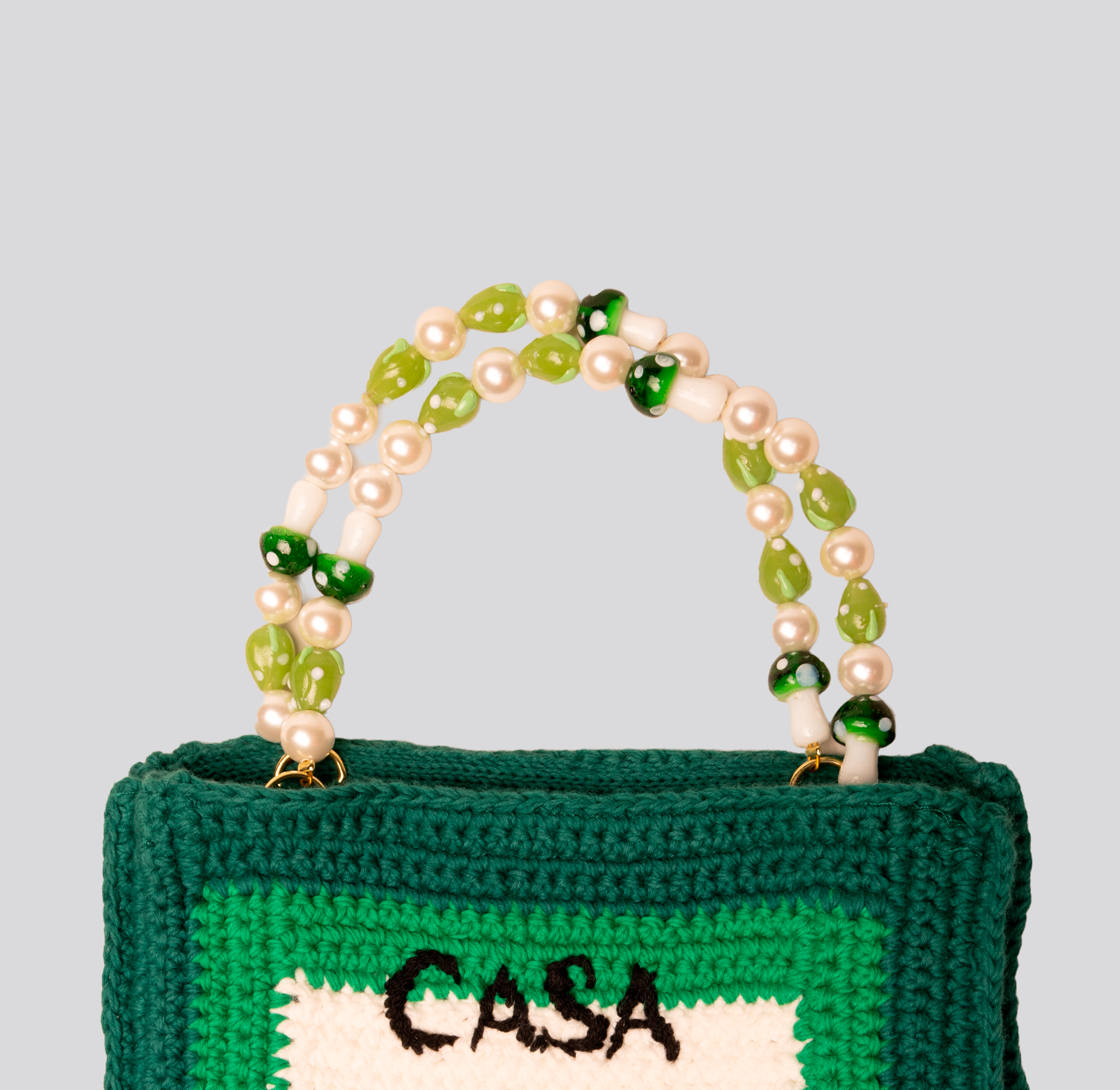 Bolso Verde Casablanca Beaded Crochet
