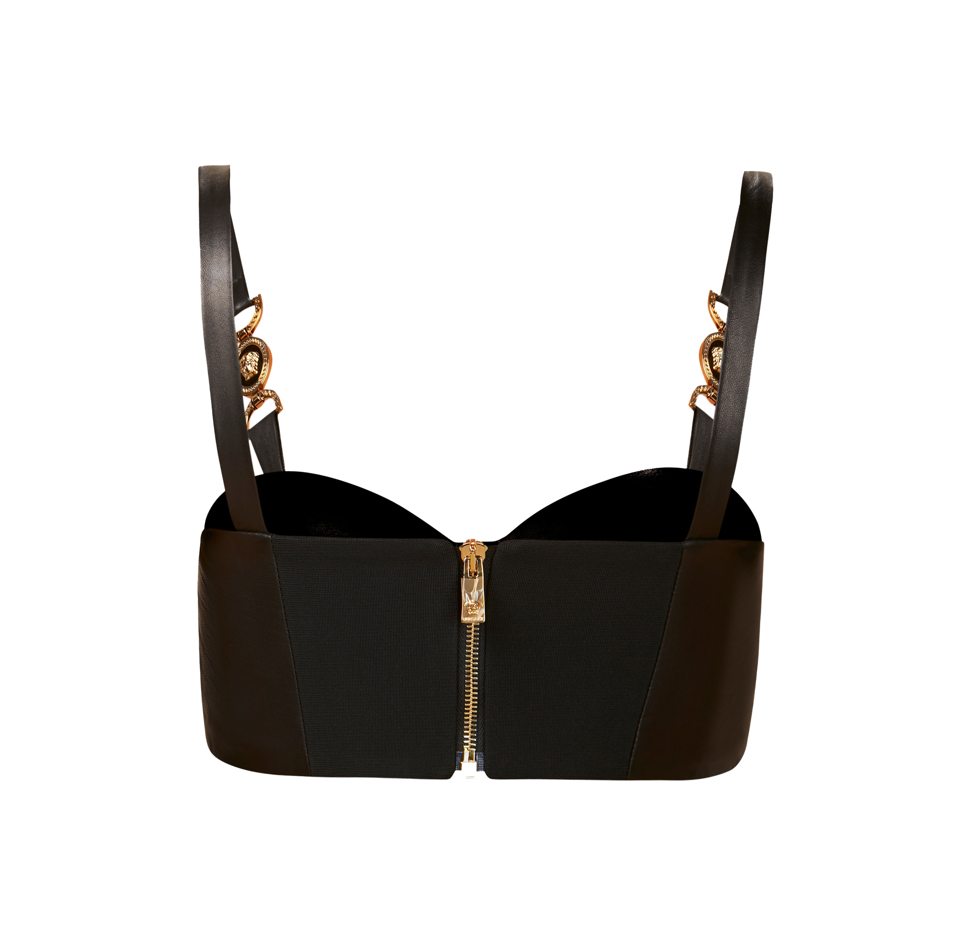 Top Cuero Versace Negro