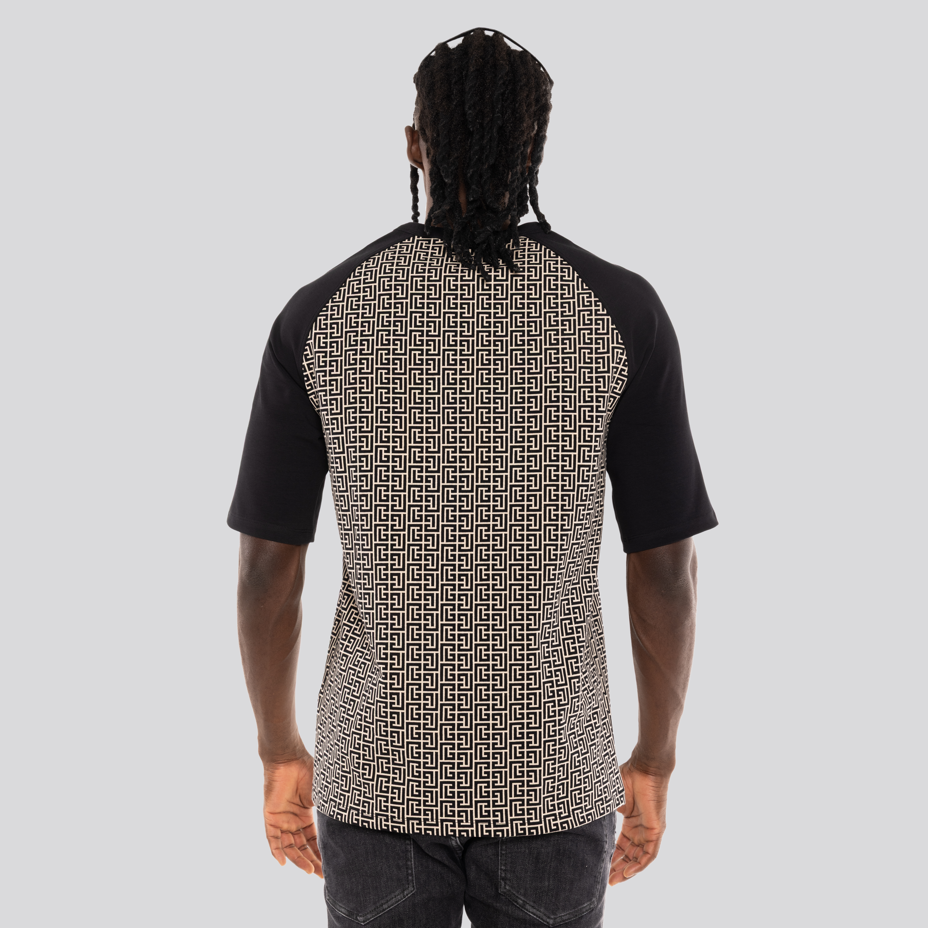 Camiseta Negra Balmain PB Mini Monogran