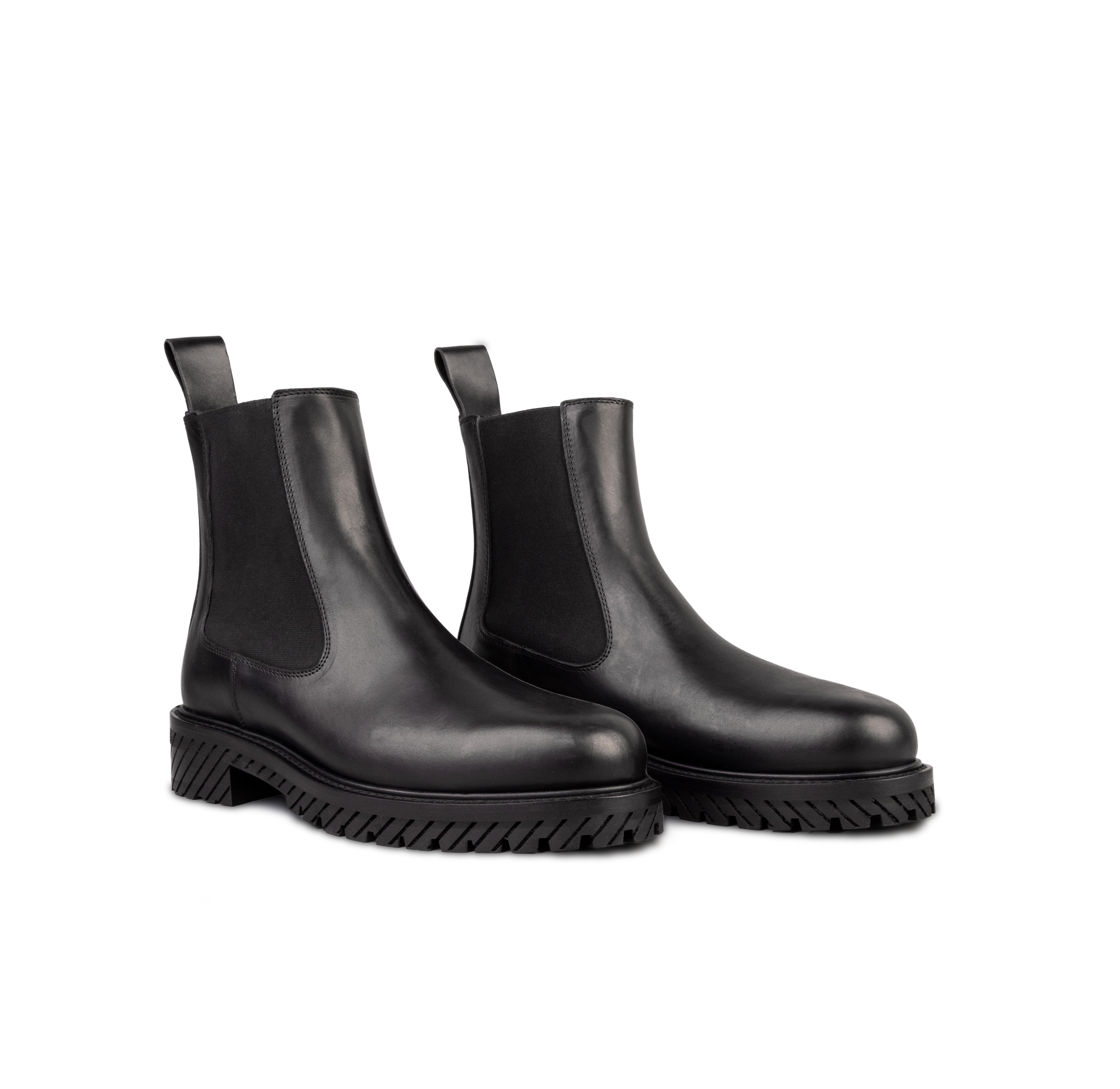 Botas Negras Off-White Combat Chelsea