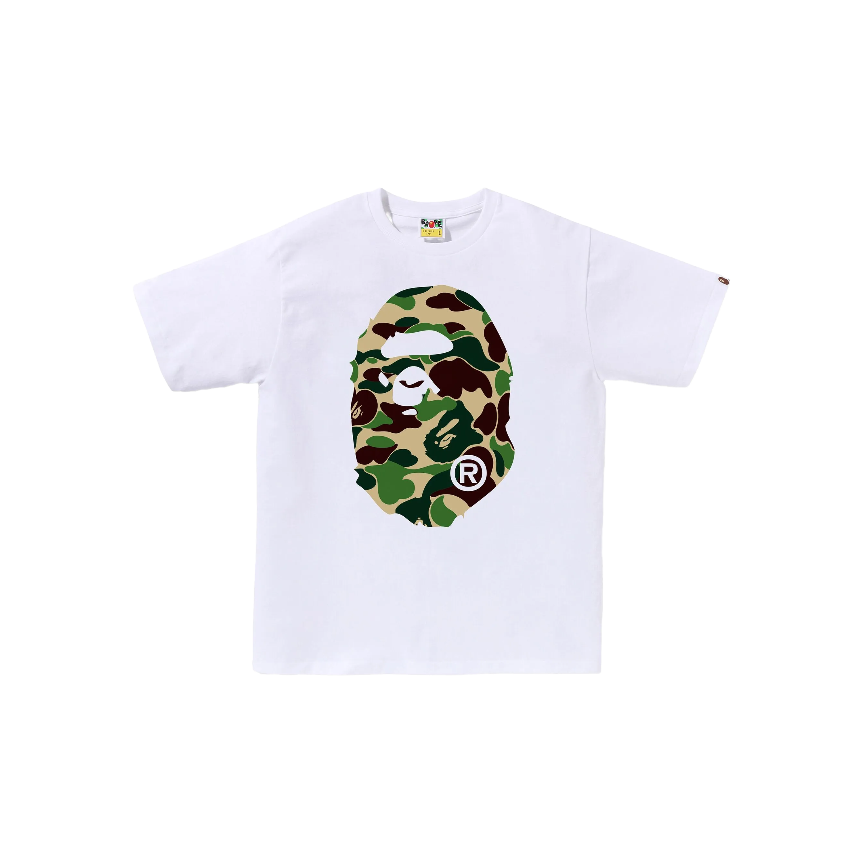 Camiseta Blanca Bape Abc Camo Big Ape Hea