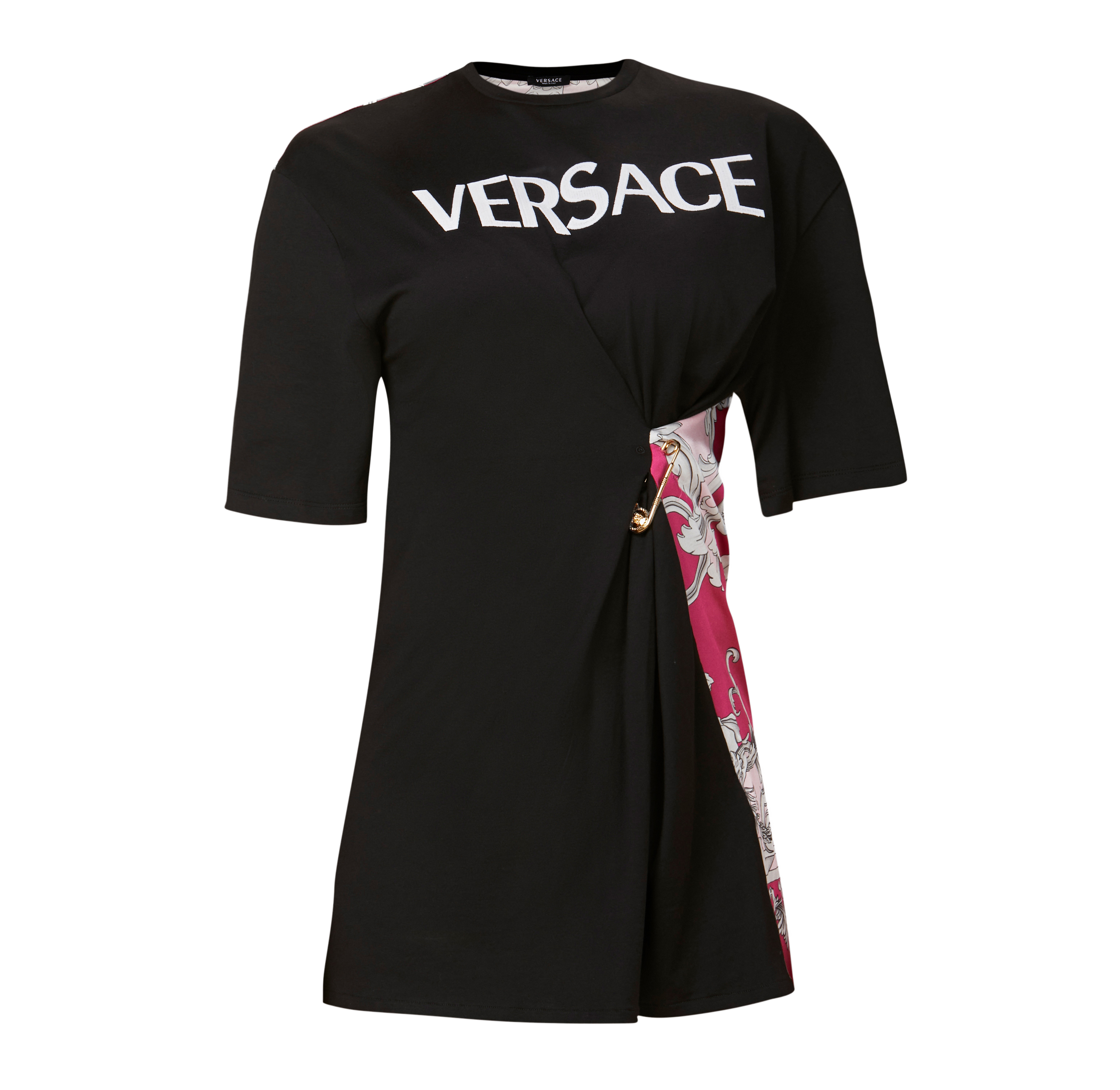 Camiseta Negra Versace Safety Pin Baroque
