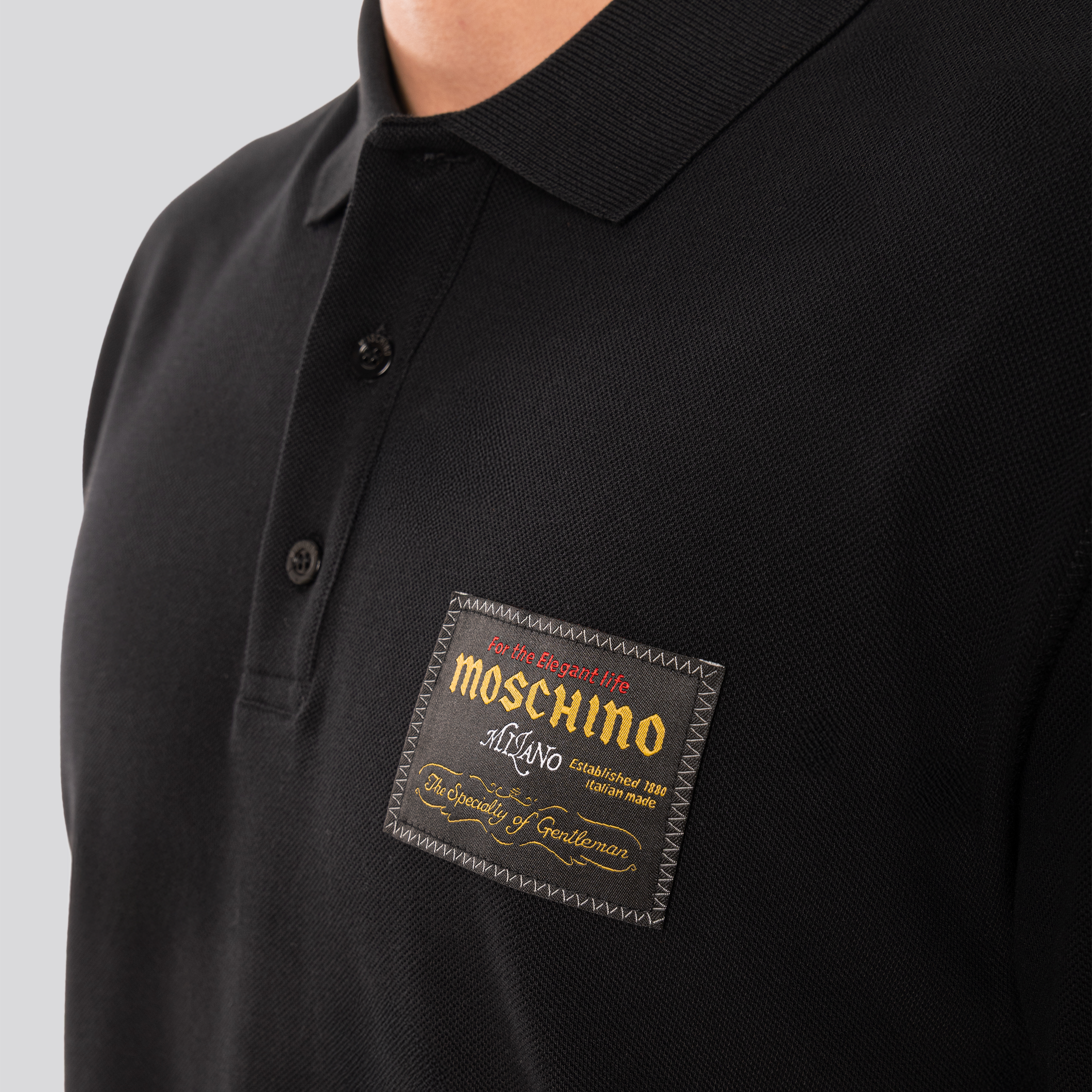 Camiseta Tipo Polo Verde Moschino Side Logo
