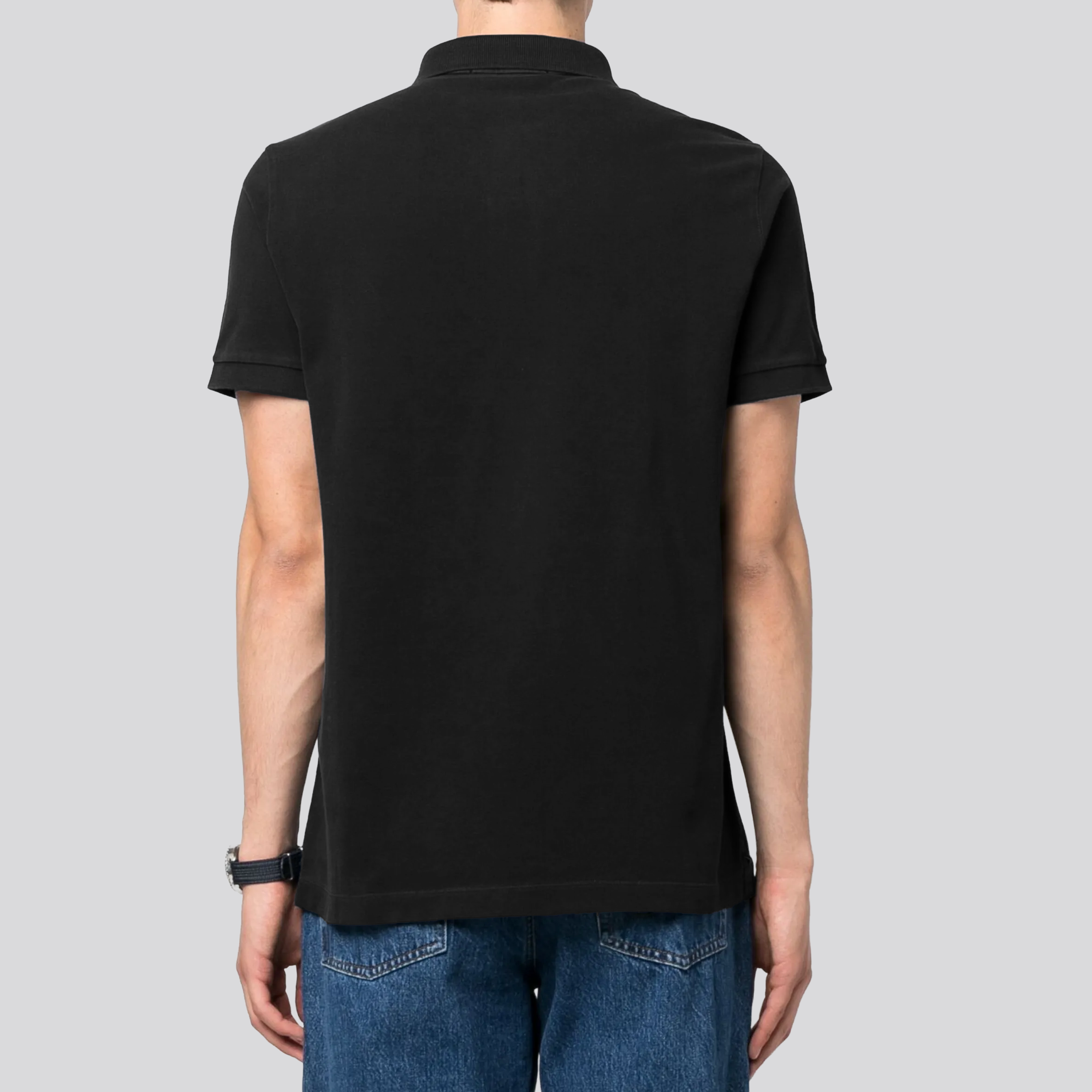 Camiseta Tipo Polo Negra Stone Island Compass