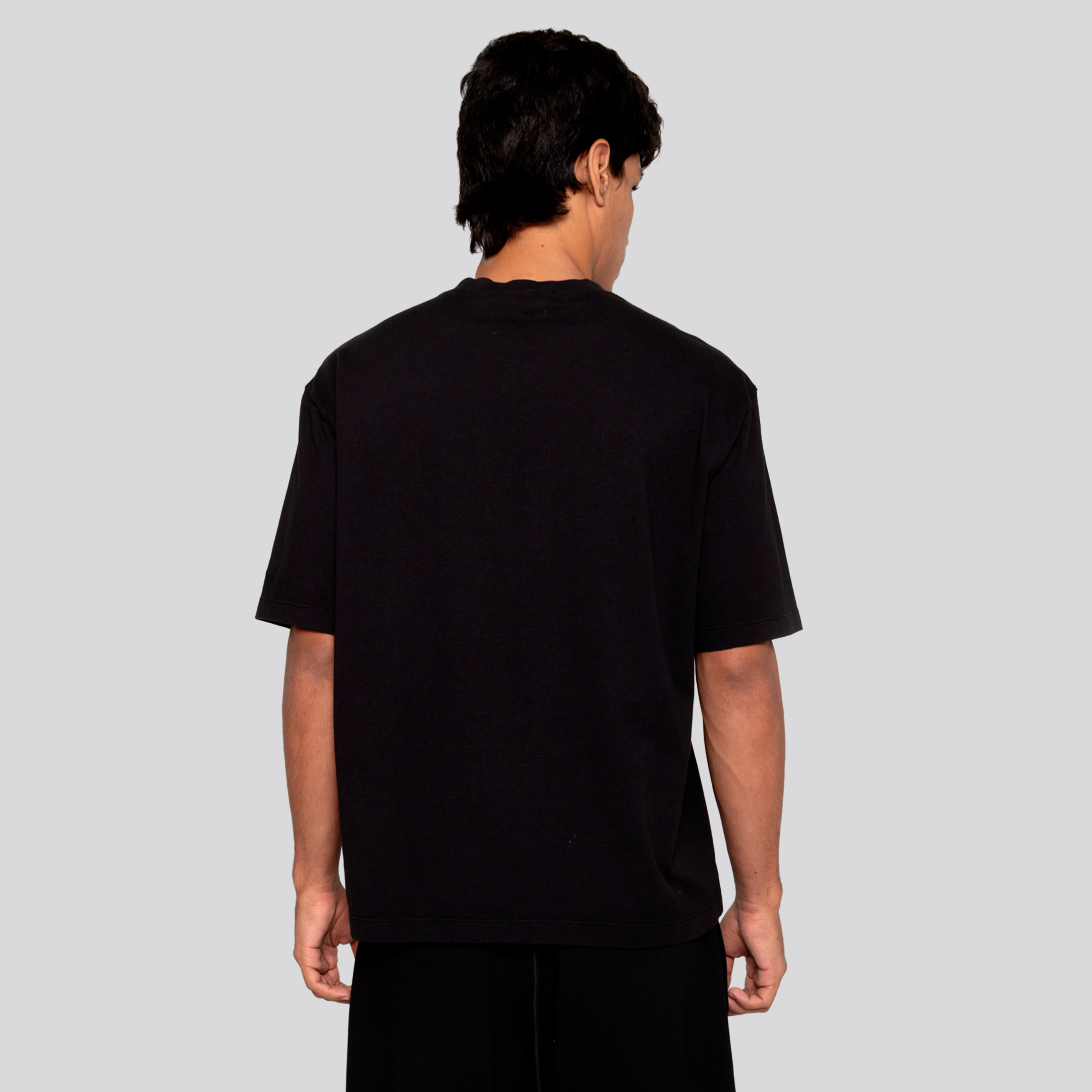 Camiseta Negra Stone Island Logo