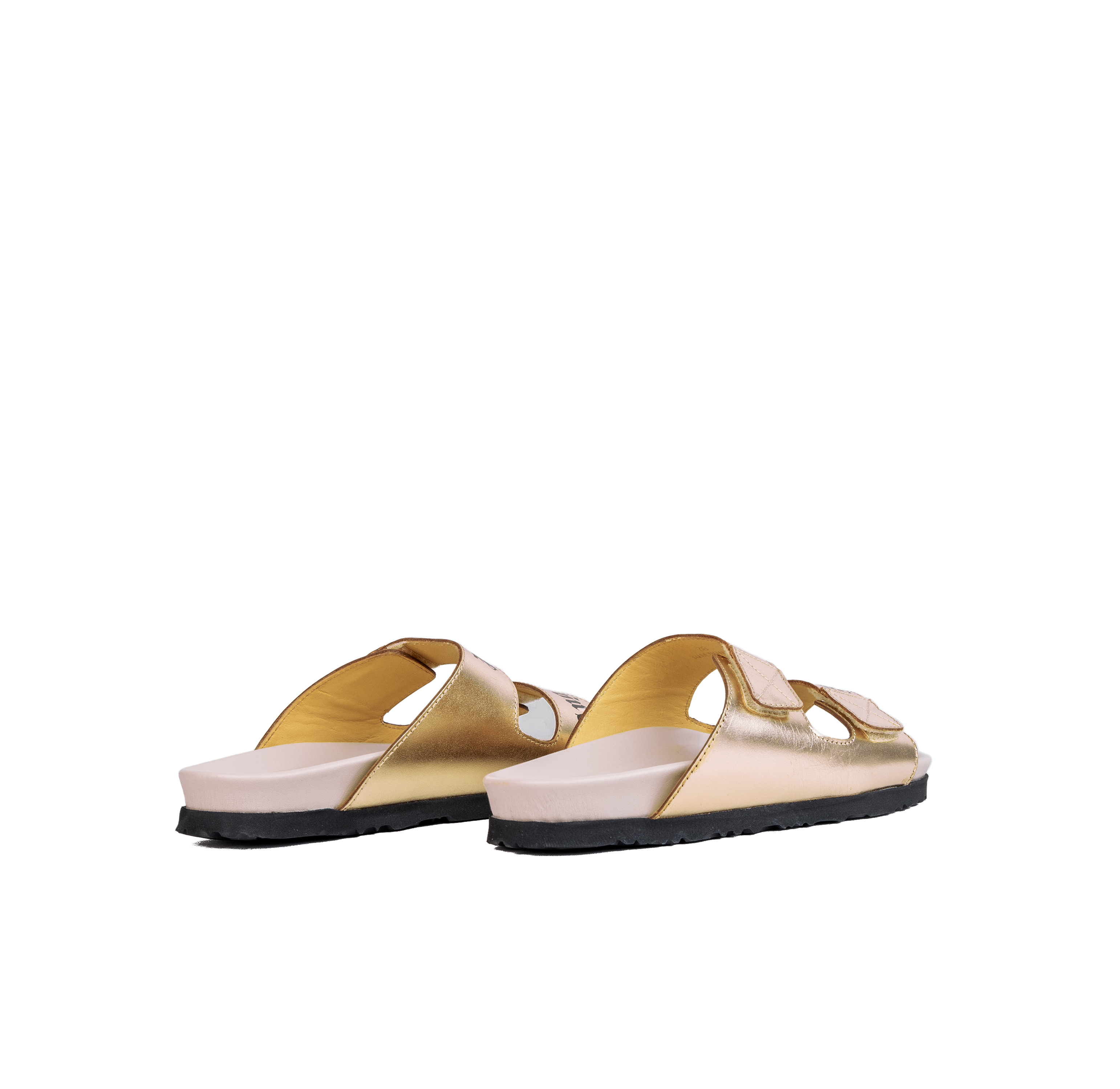 Sandalias Beige Dorado Palm Angels Logo