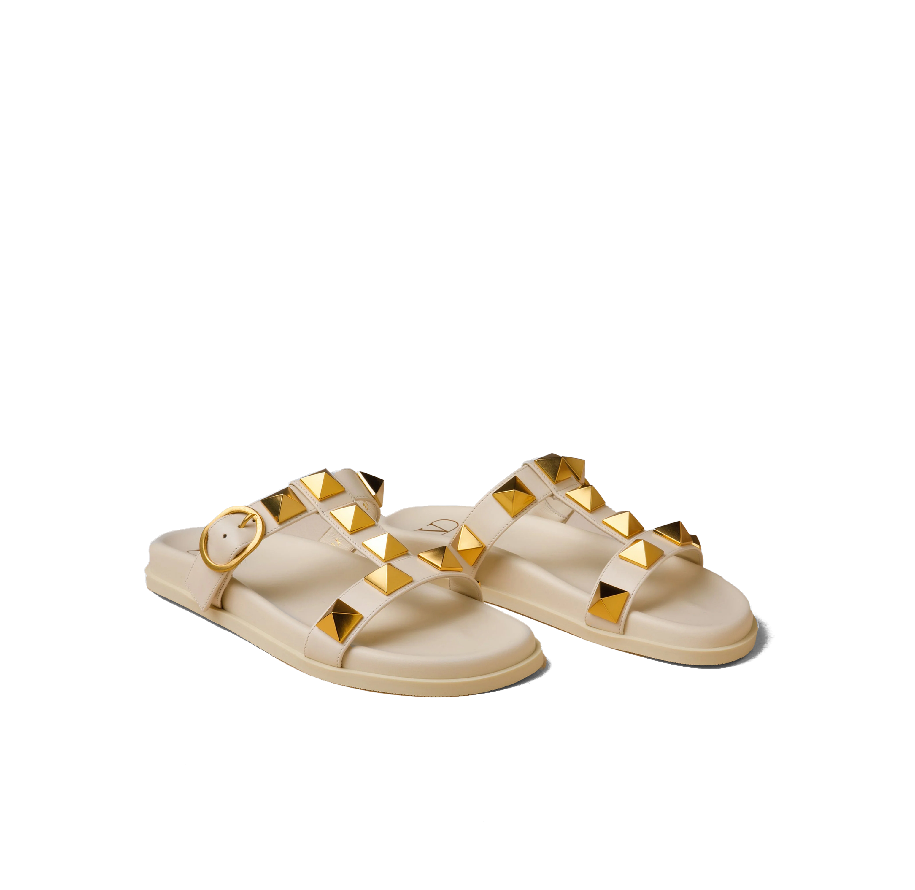 Sandalias Valentino Blanco-Dorado Roman Stud