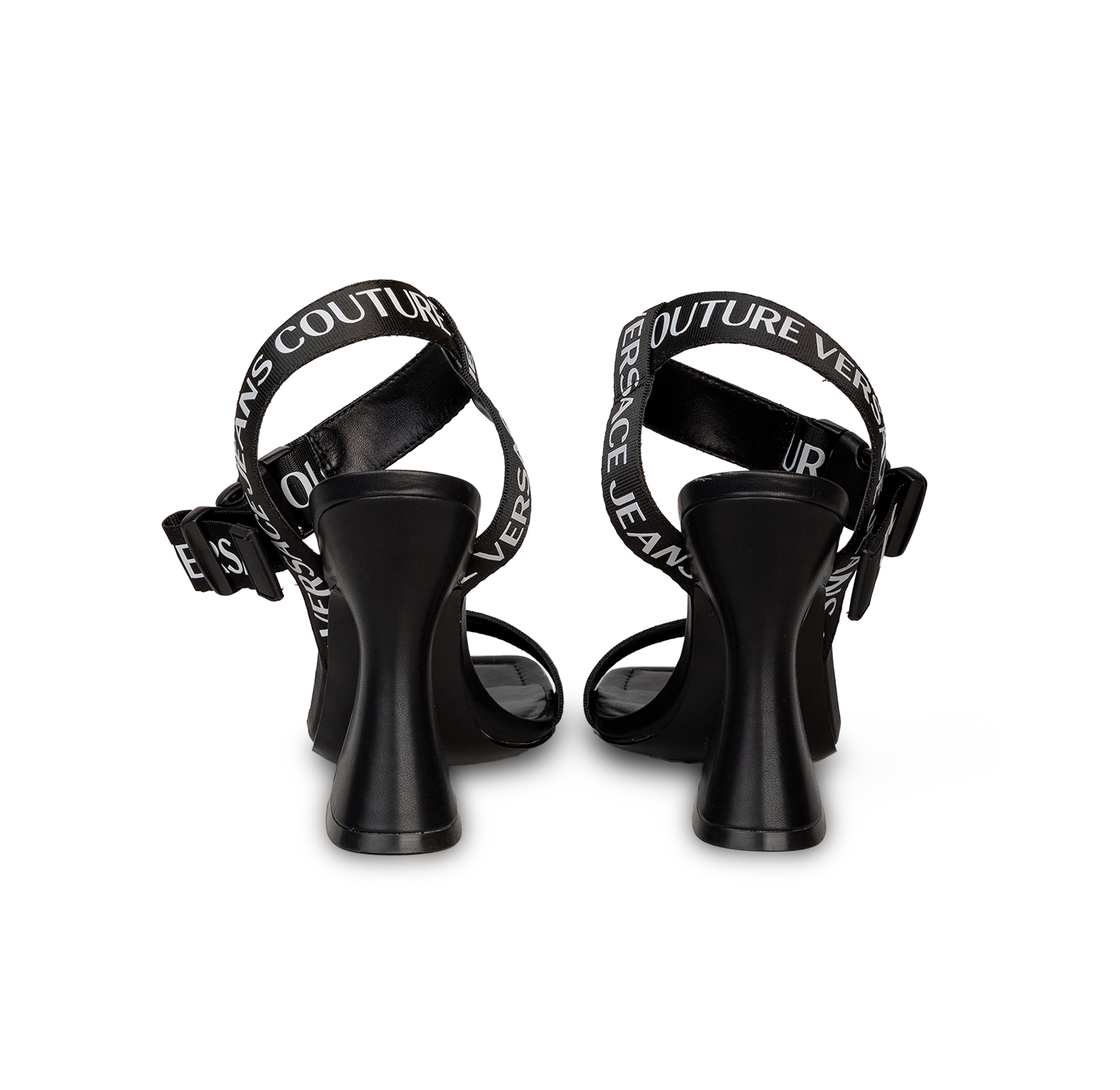 Tacones Negros Versace Couture Ribbon