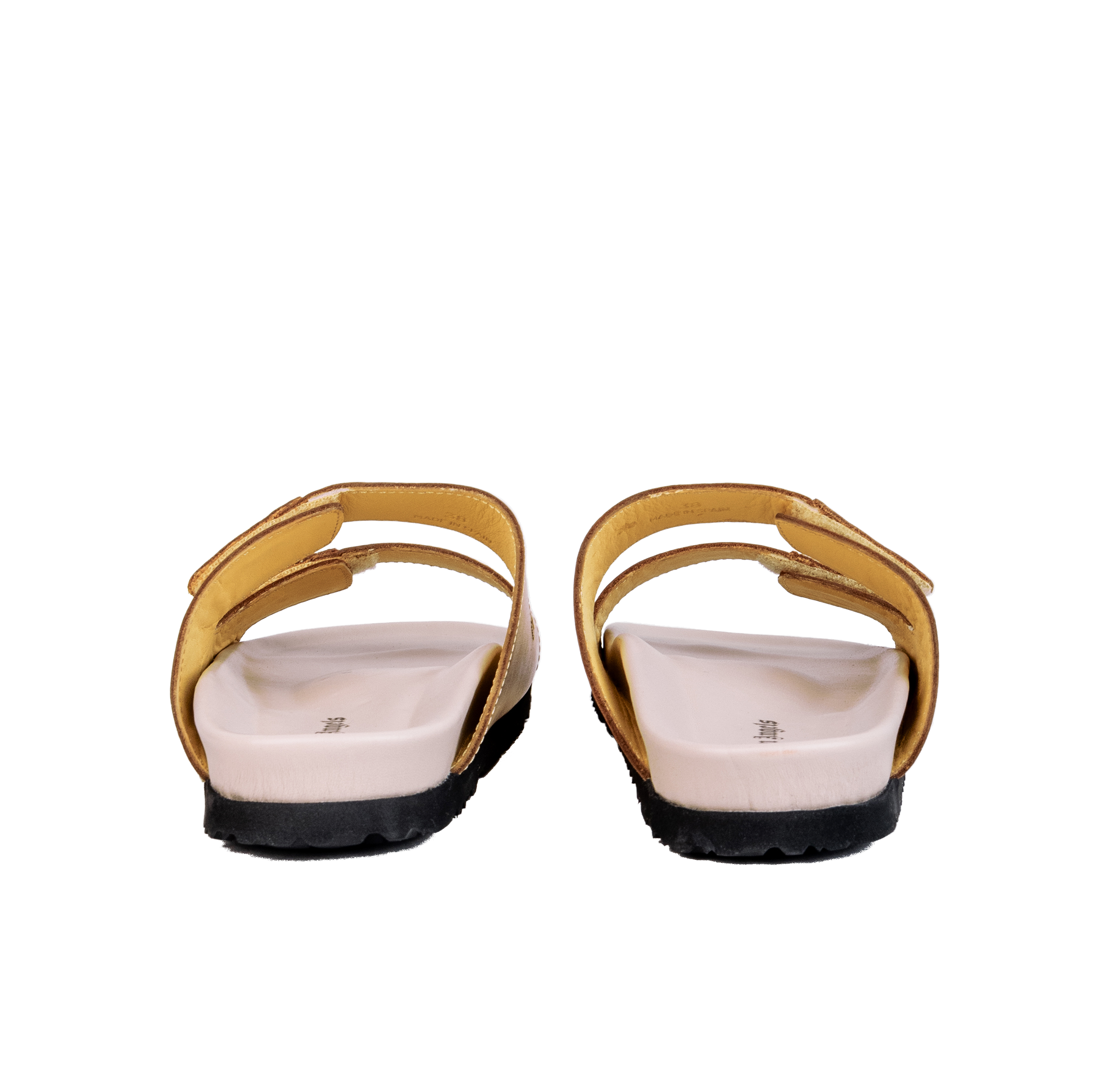 Sandalias Beige Dorado Palm Angels Logo