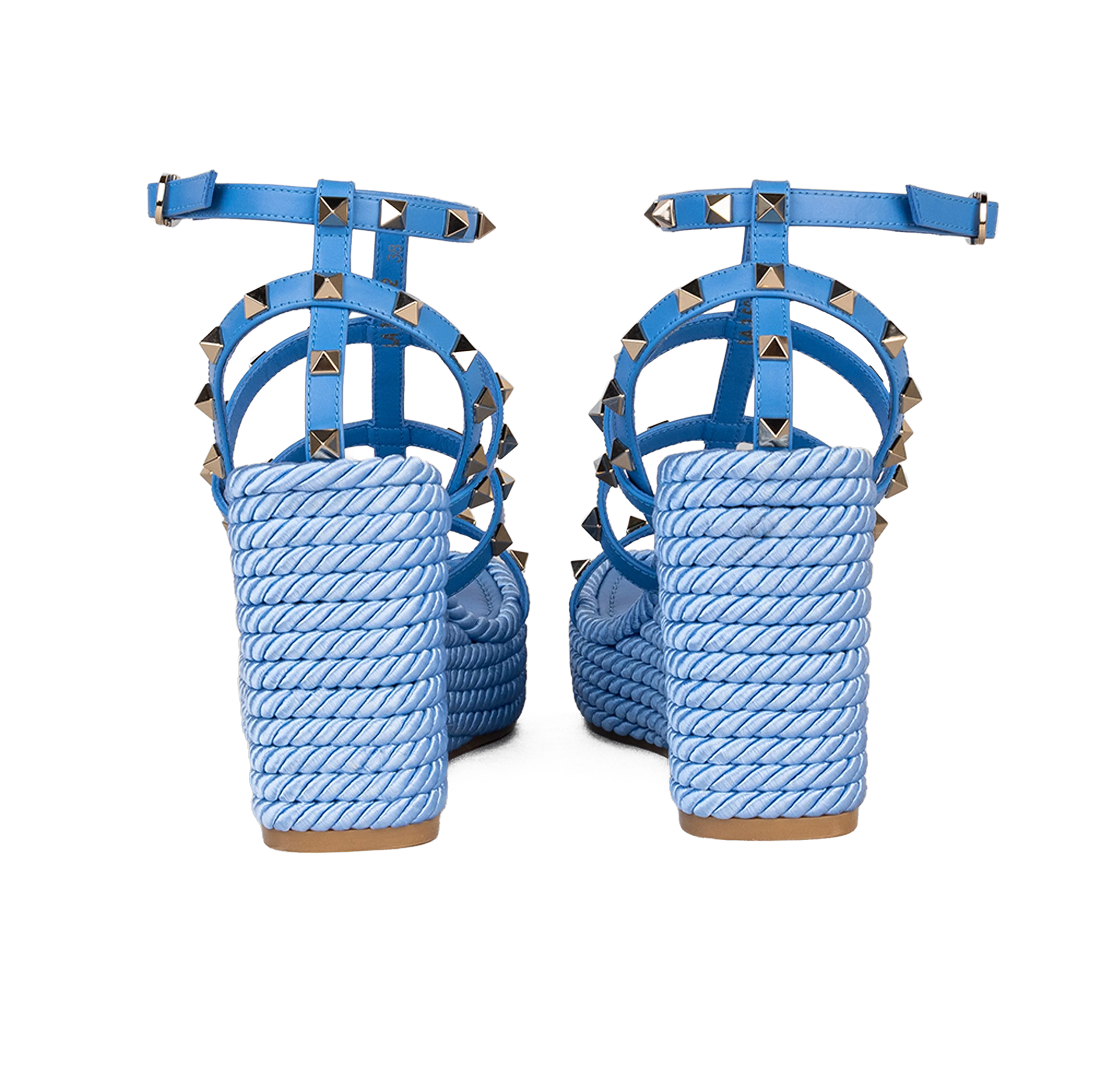 Sandalias de Plataforma Azules Valentino Rockstud Torchon 95 mm