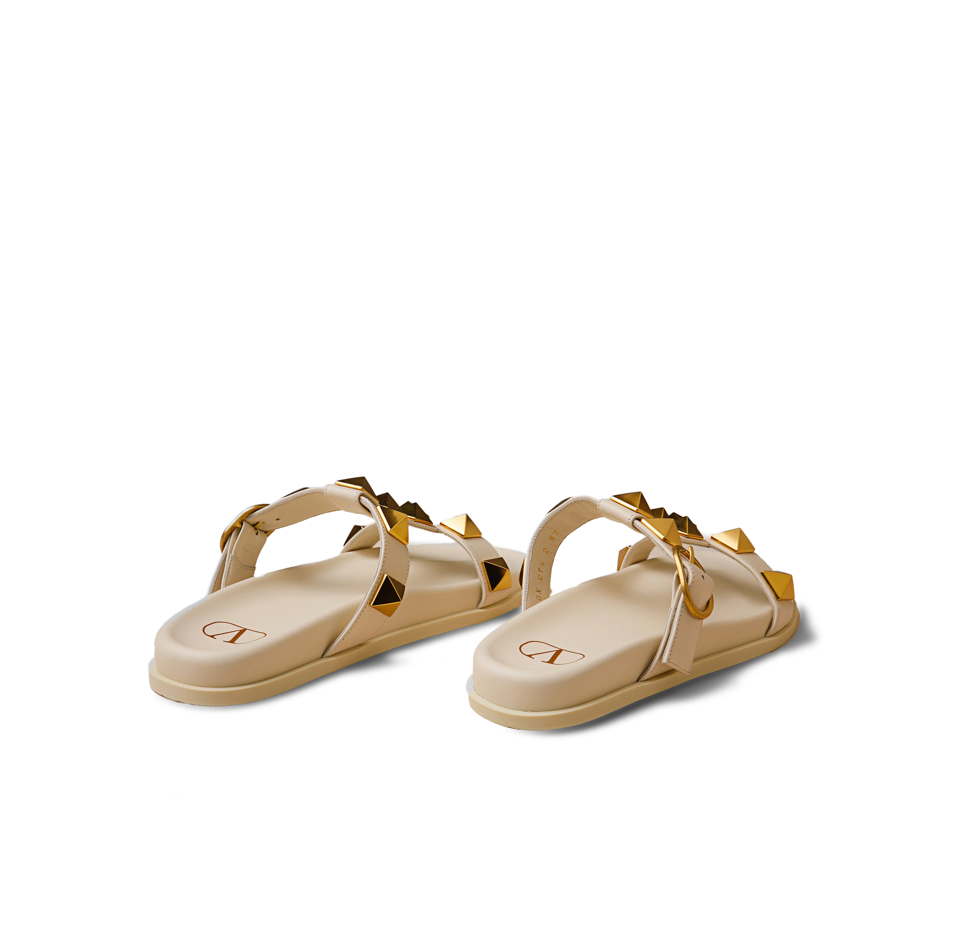 Sandalias Valentino Blanco-Dorado Roman Stud
