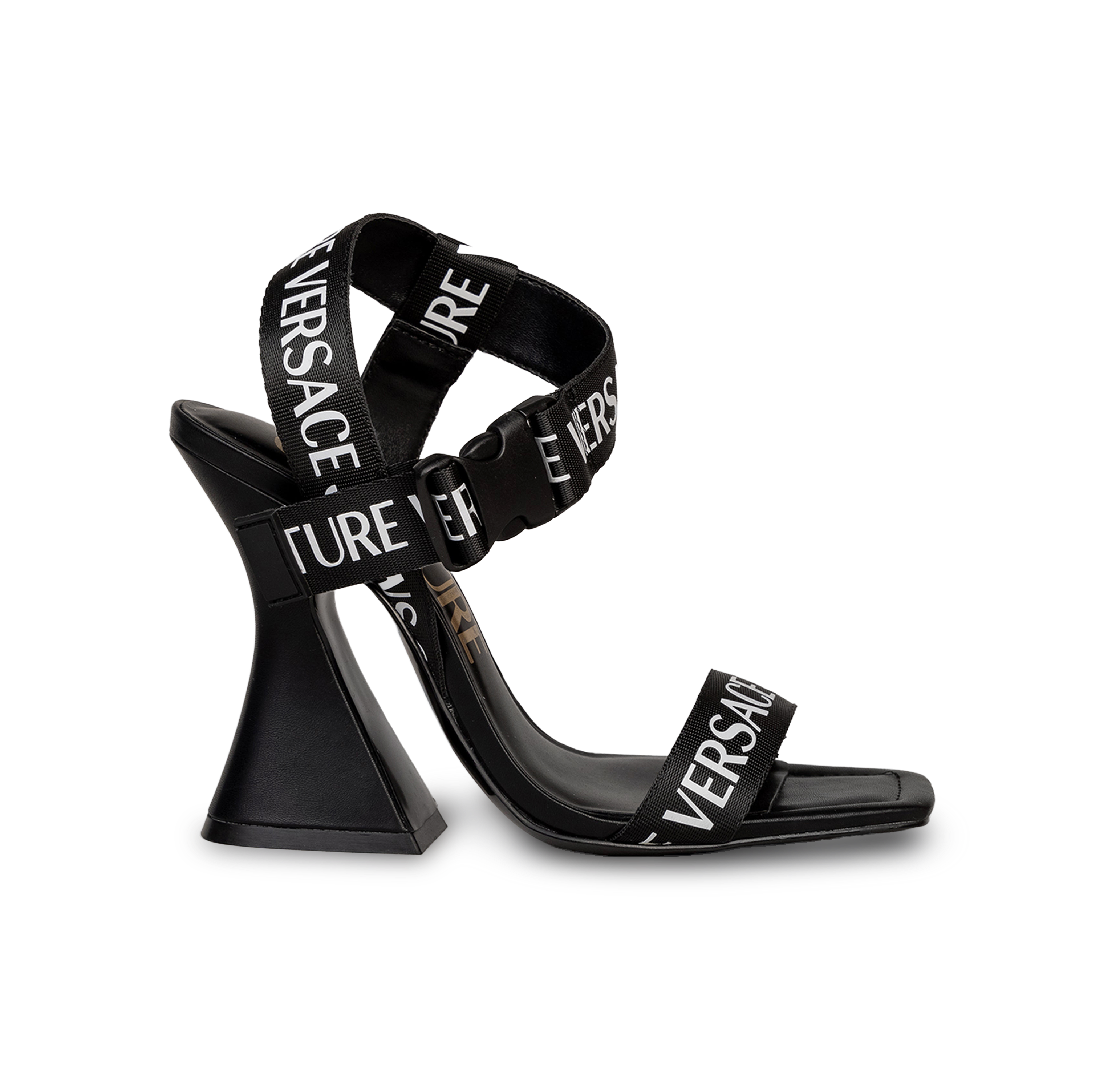 Tacones Negros Versace Couture Ribbon