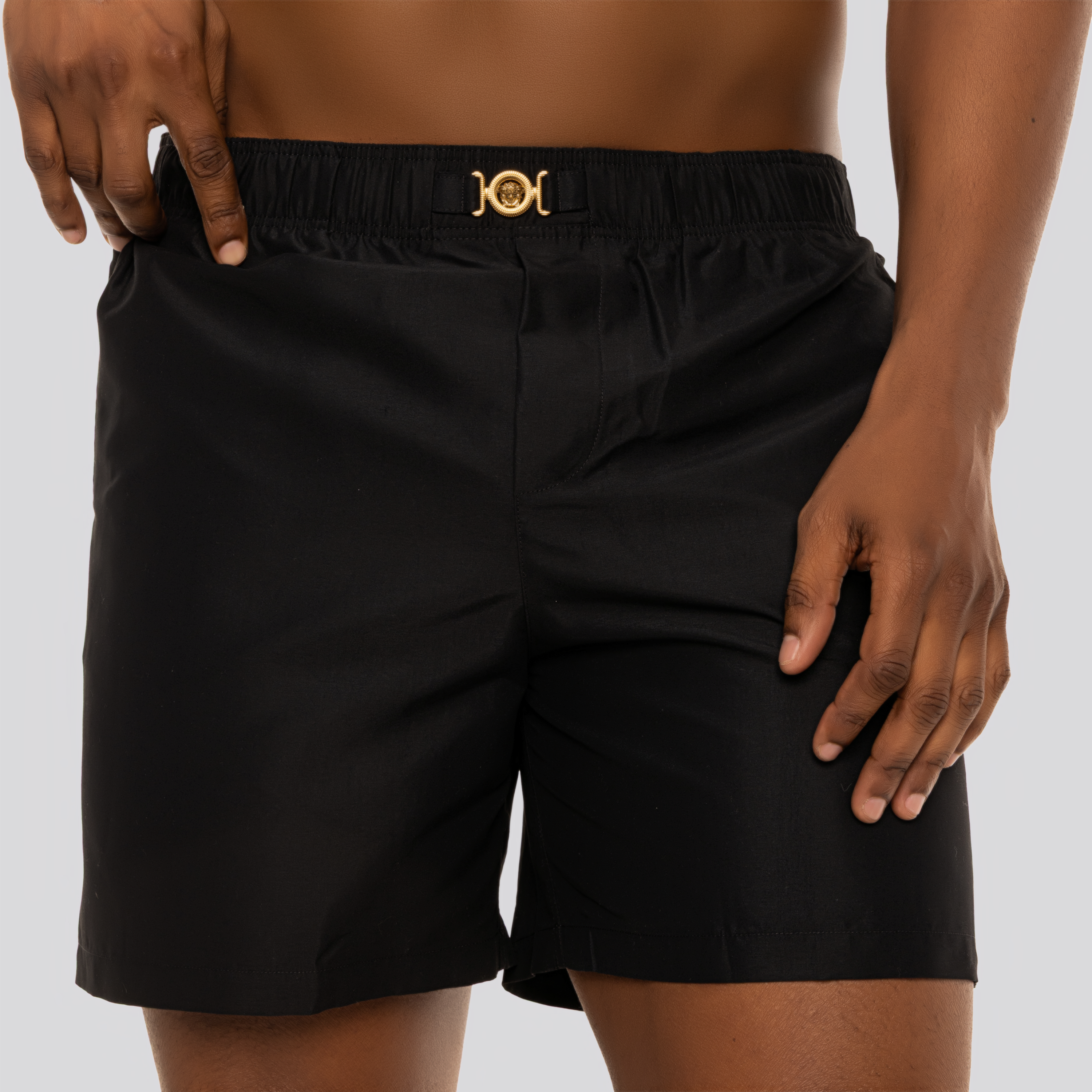 Pantaloneta Negra Versace Plaque