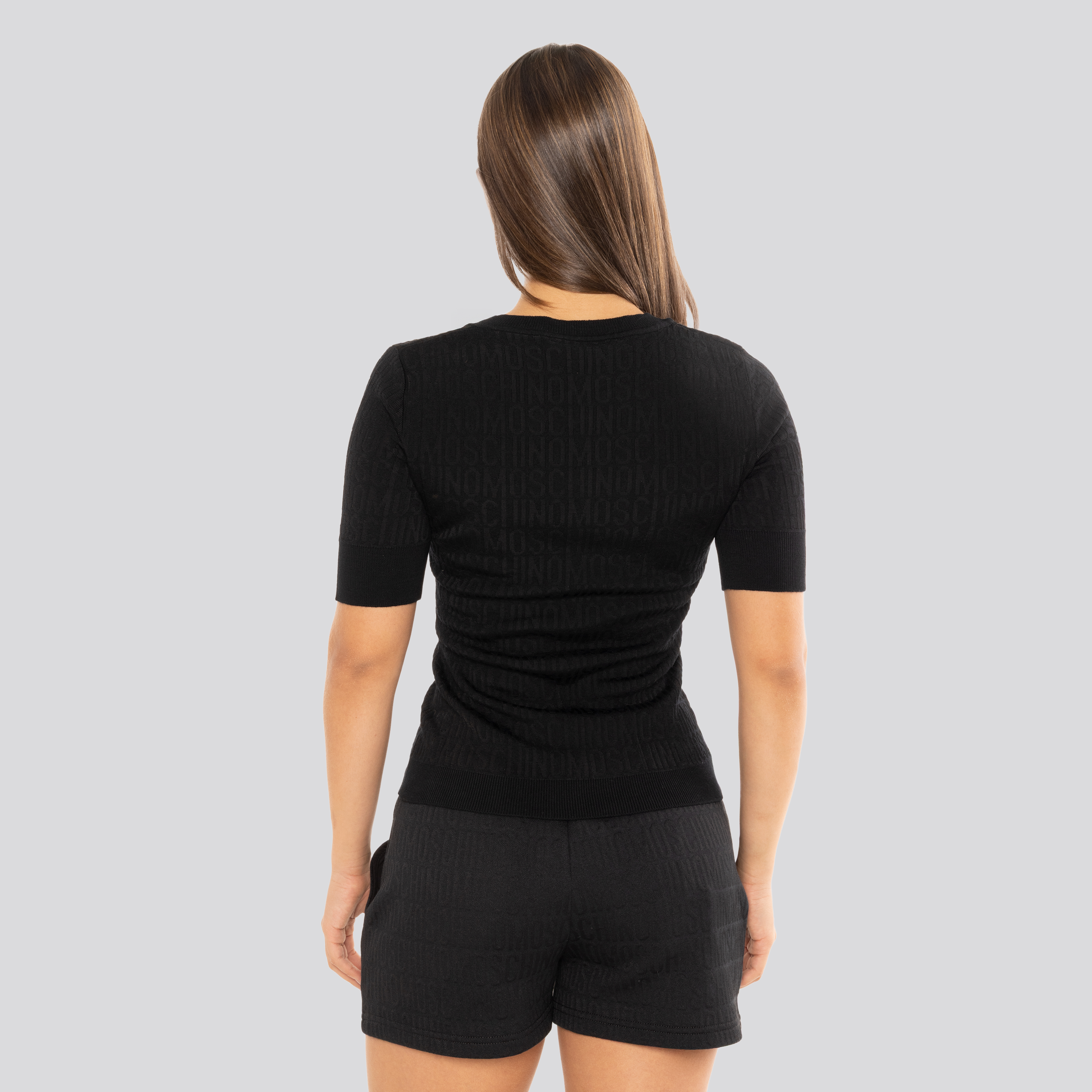 Camiseta Negra Moschino Multilogo