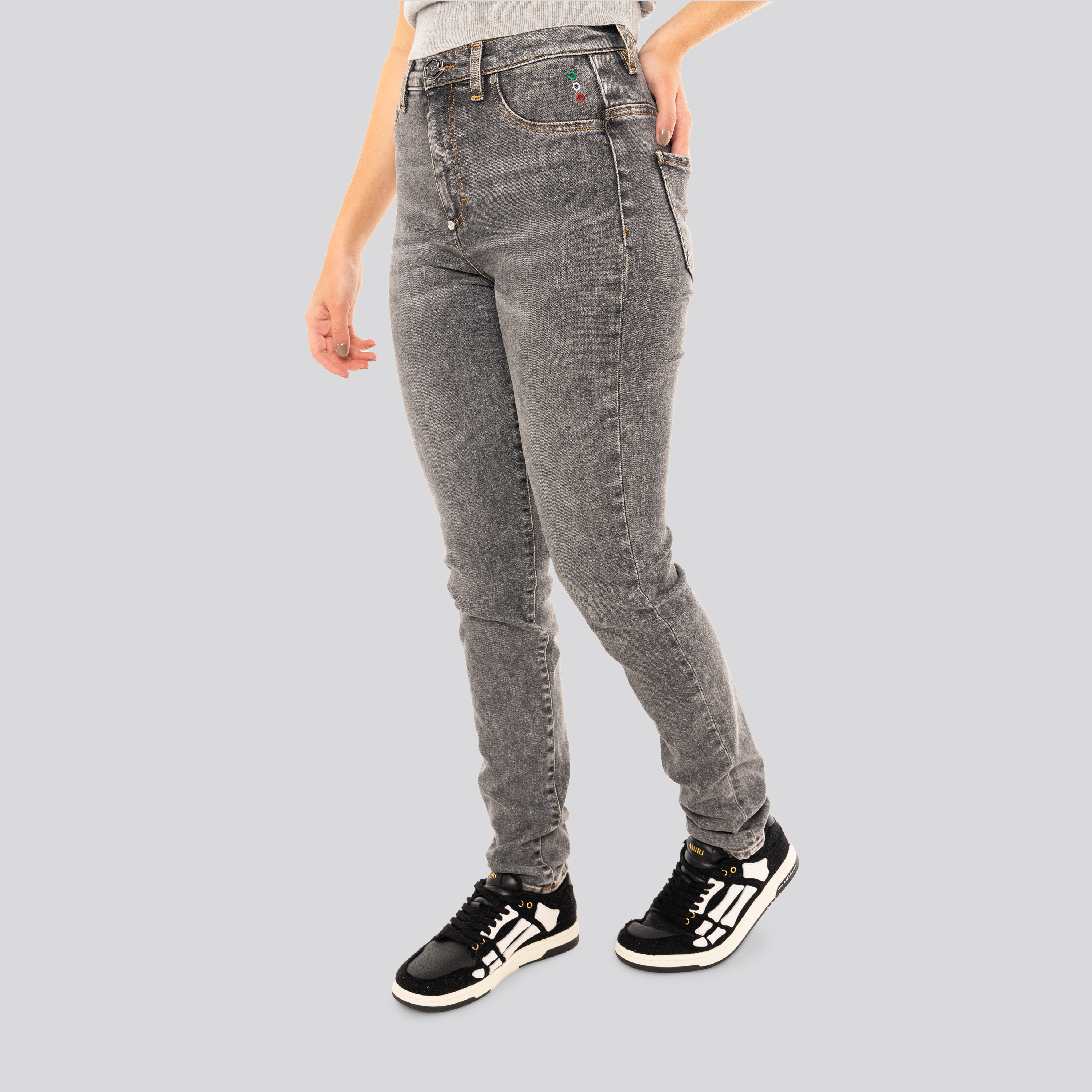 Jeans Gris Philipp Plein High Waist Jegging