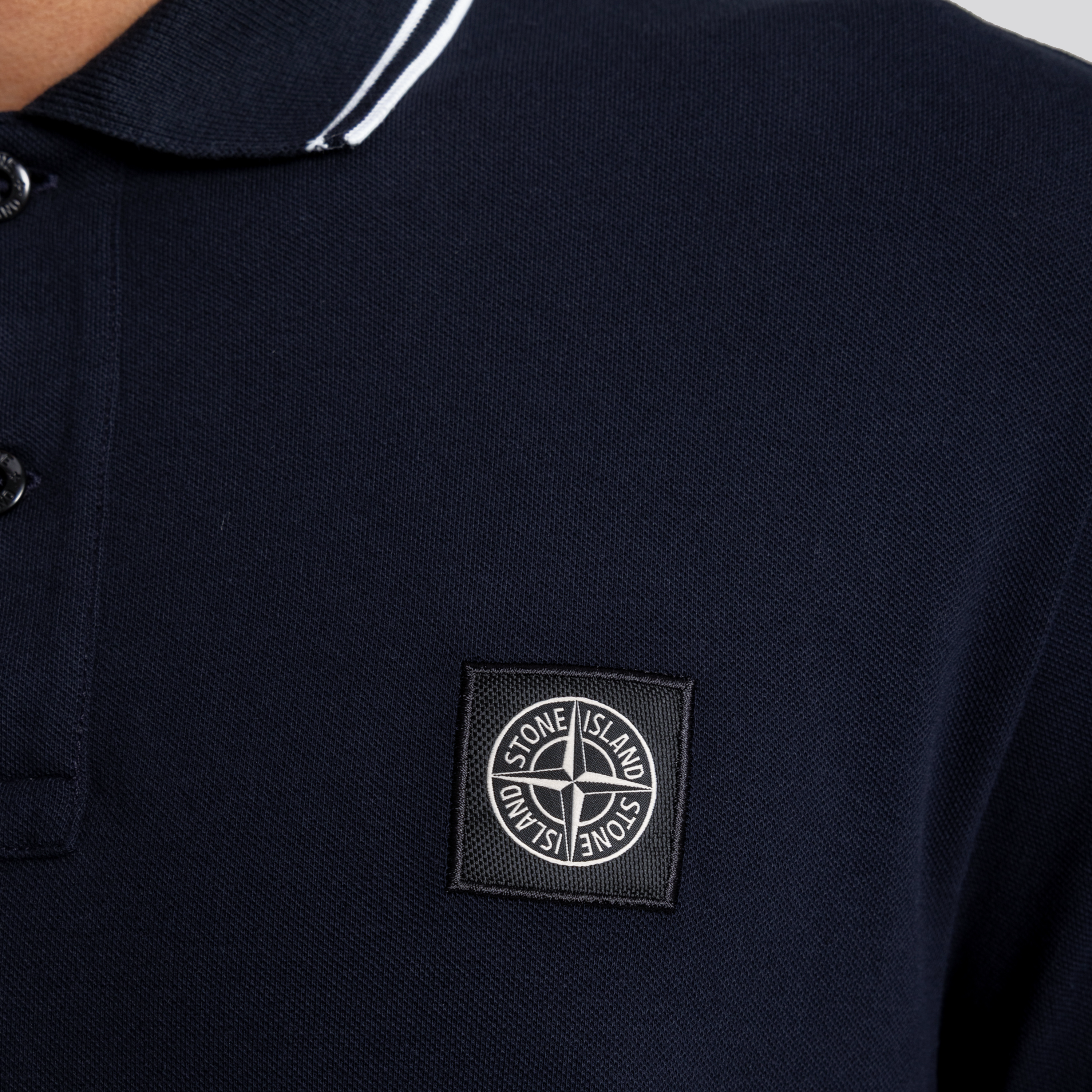 Camiseta Tipo Polo Azul Stone Island Compass
