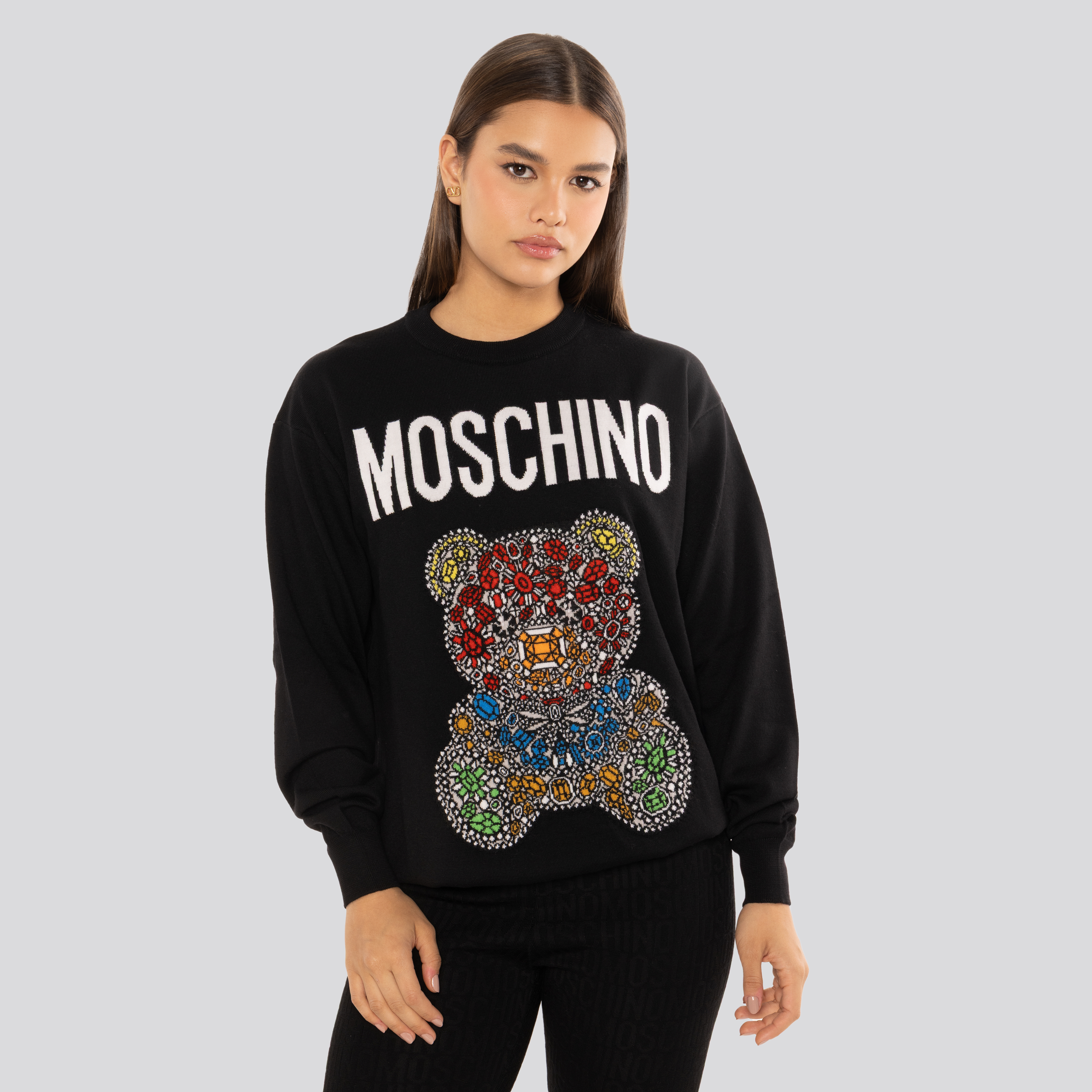 Buzo Negro Moschino Multicolor Bear