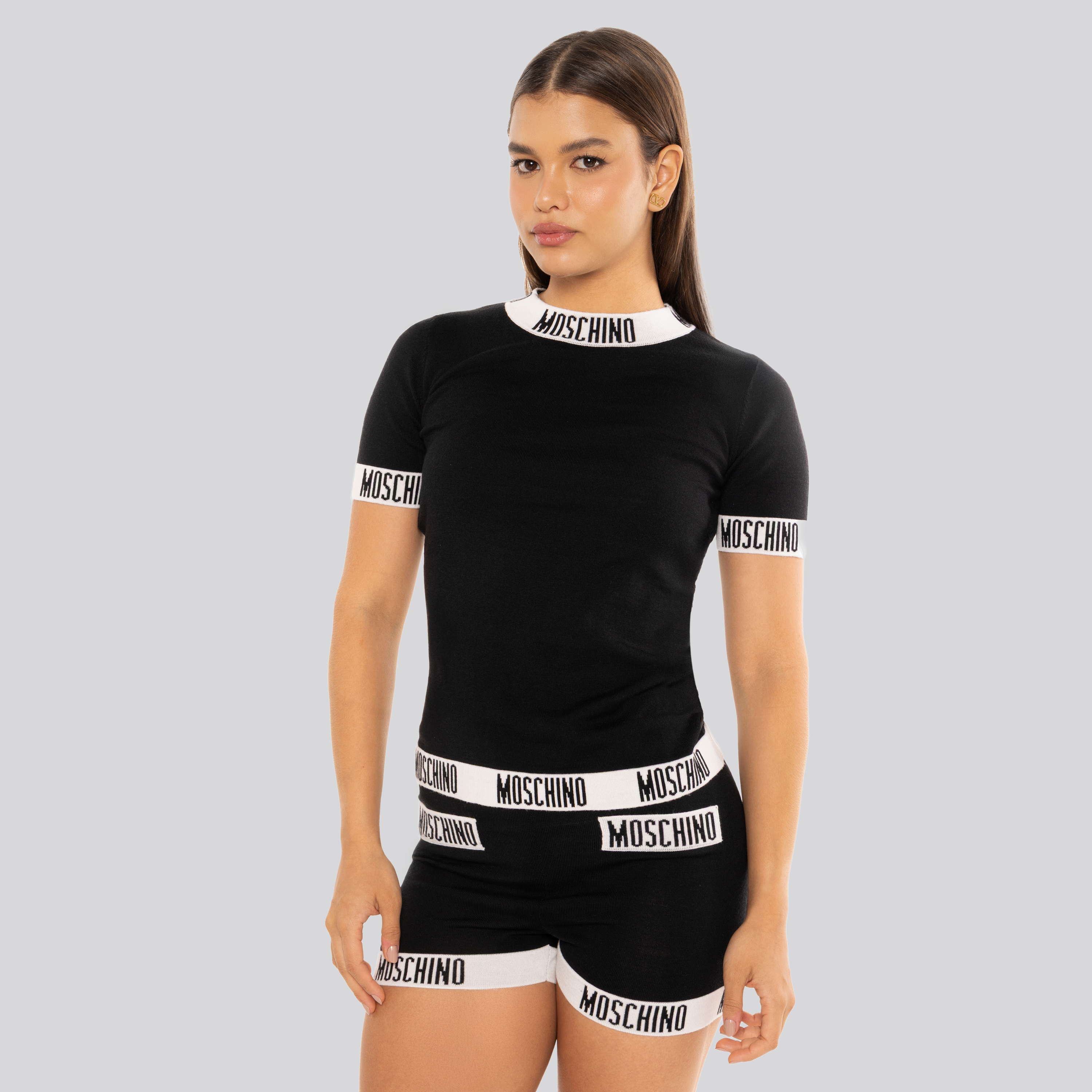 Top Negro Moschino Top Black Moshcino Logo Band